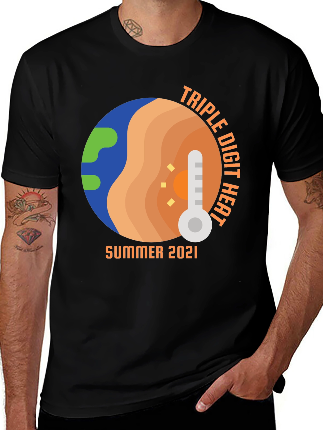 Variant 12 of Triple Digit Heat Summer 2021 Black T-Shirt