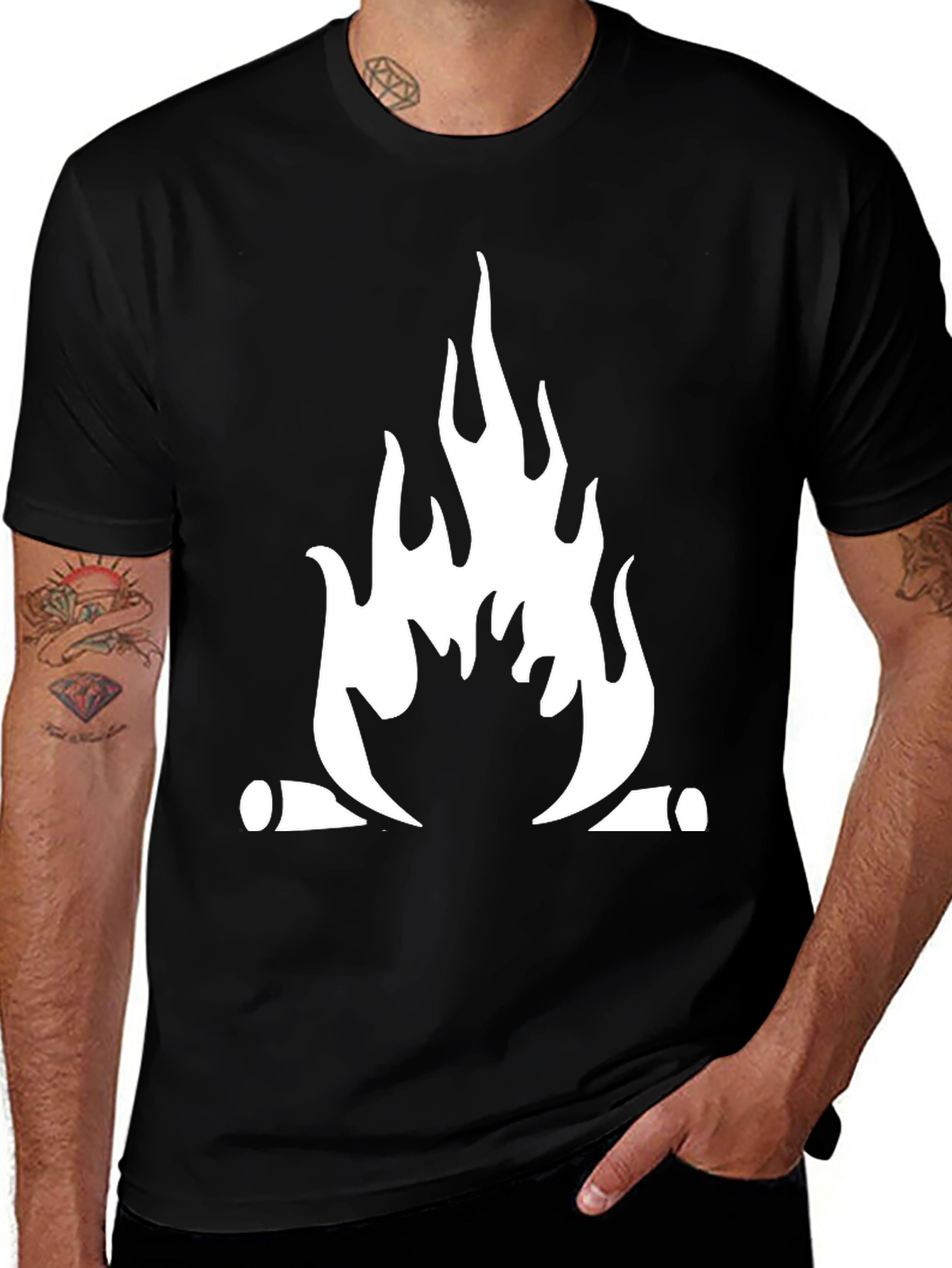Variant 3 of Campfire Graphic Tee - Black Cotton Blend