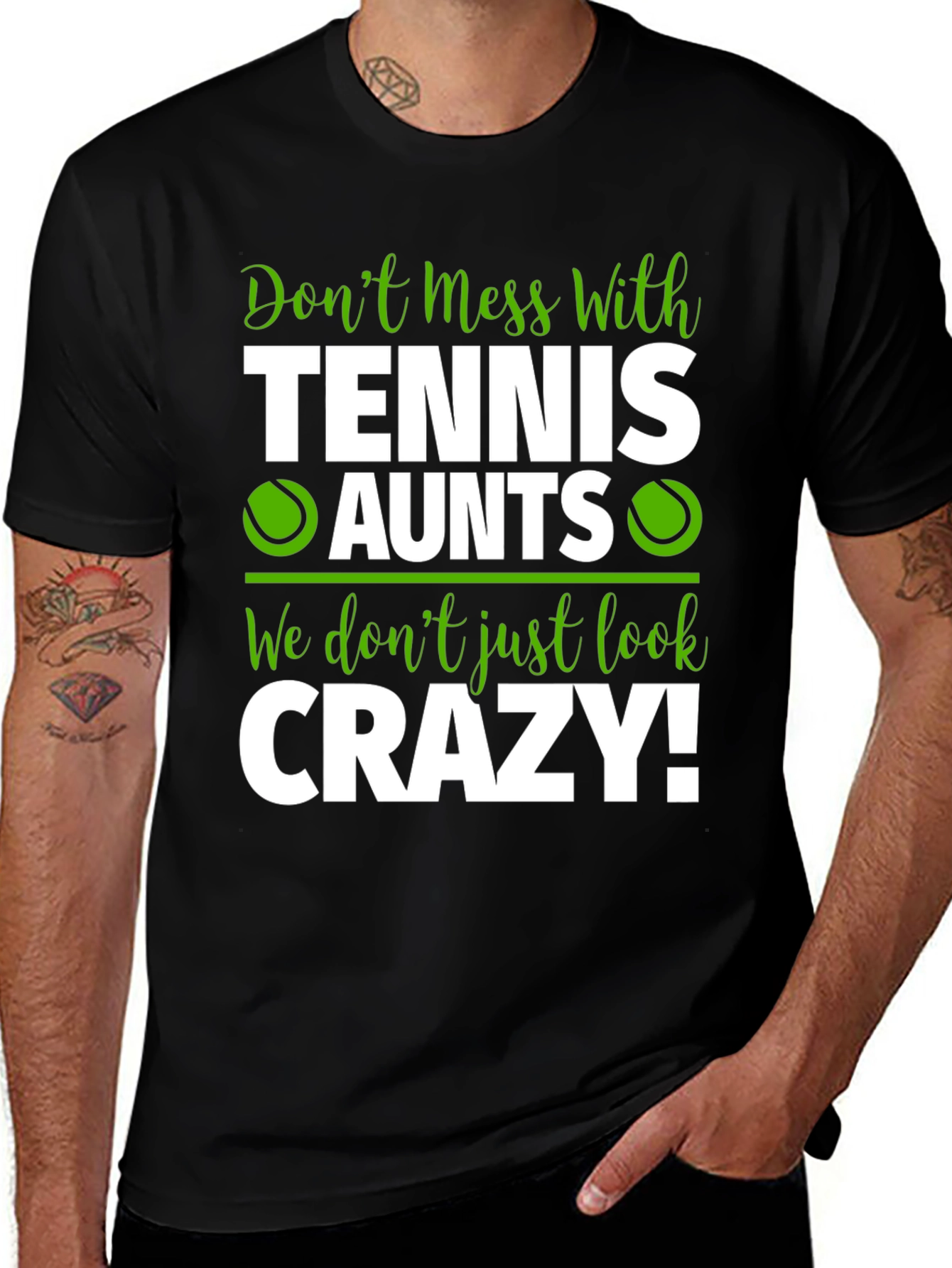 Variant 16 of Tennis Aunts Graphic Tee - Don't Mess With Us!