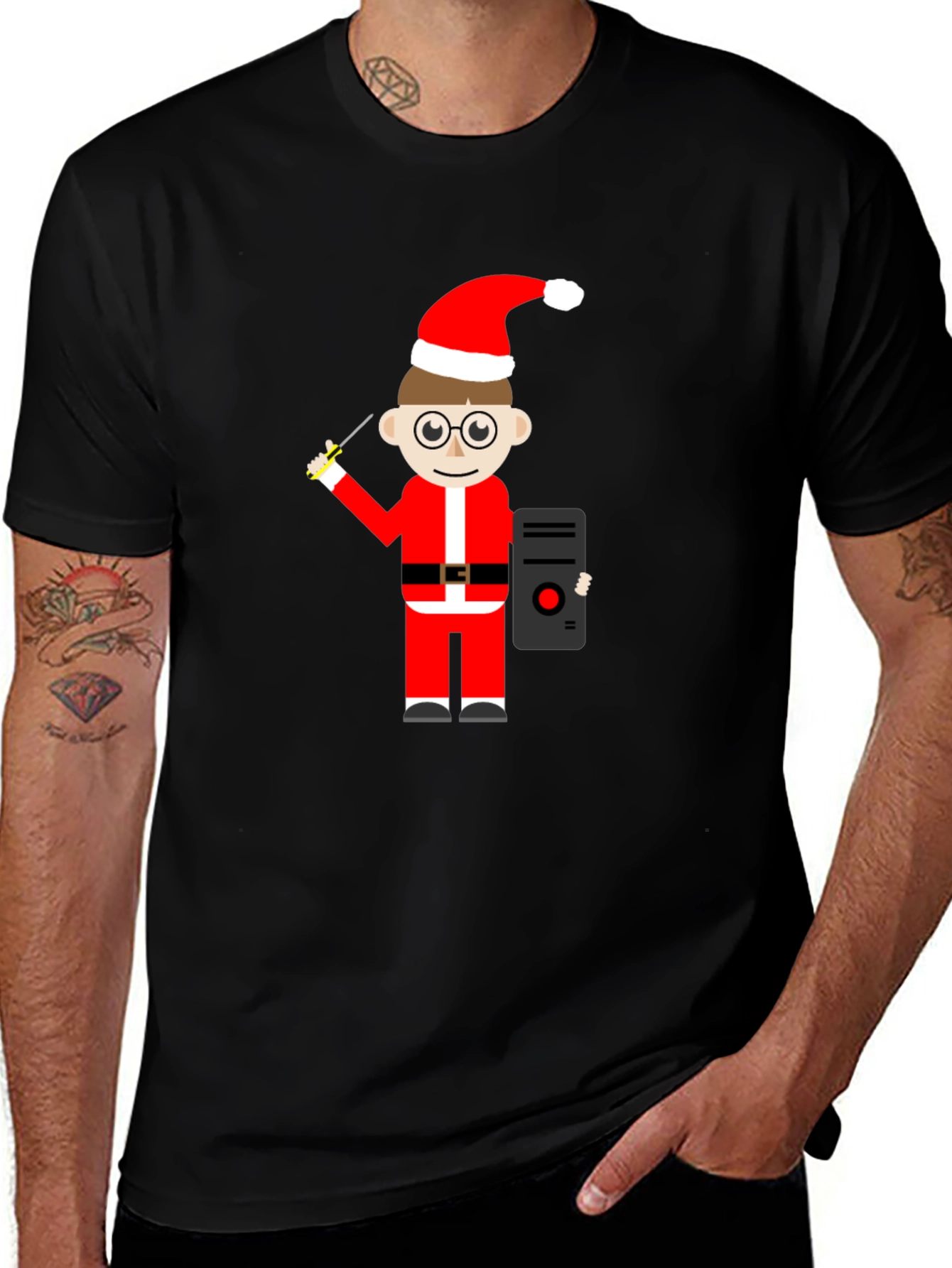 Santa Geek T-Shirt - Holiday Tech Humor