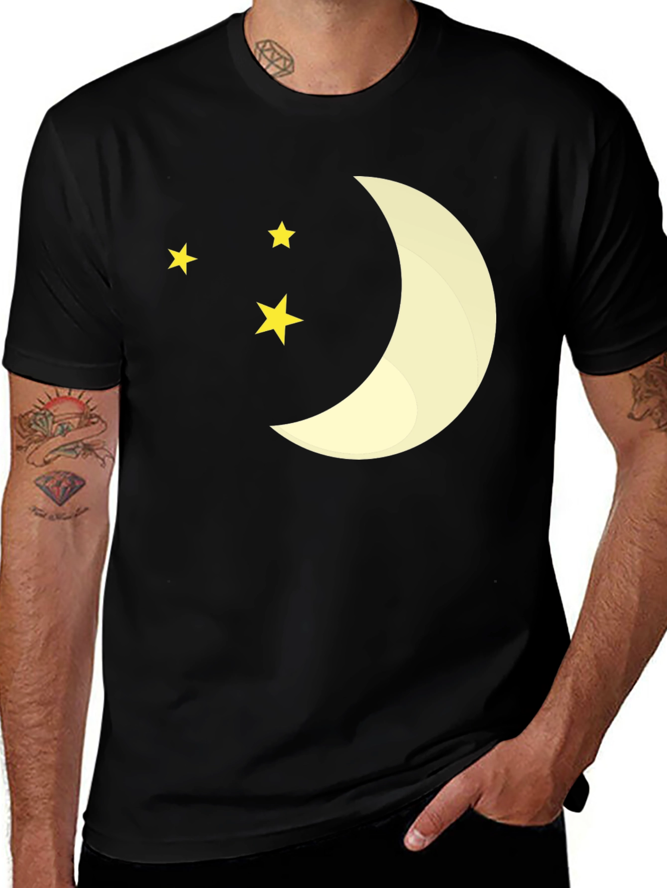 Variant 16 of Night Sky Tee - Moon & Stars Graphic T-Shirt
