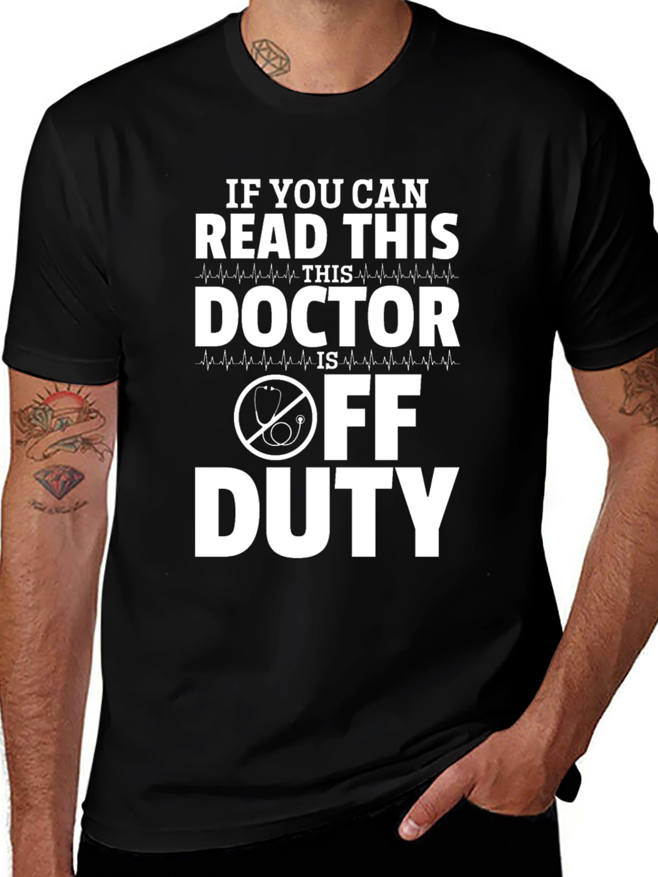 Variant 7 of Doctor Off Duty Graphic T-Shirt - Black