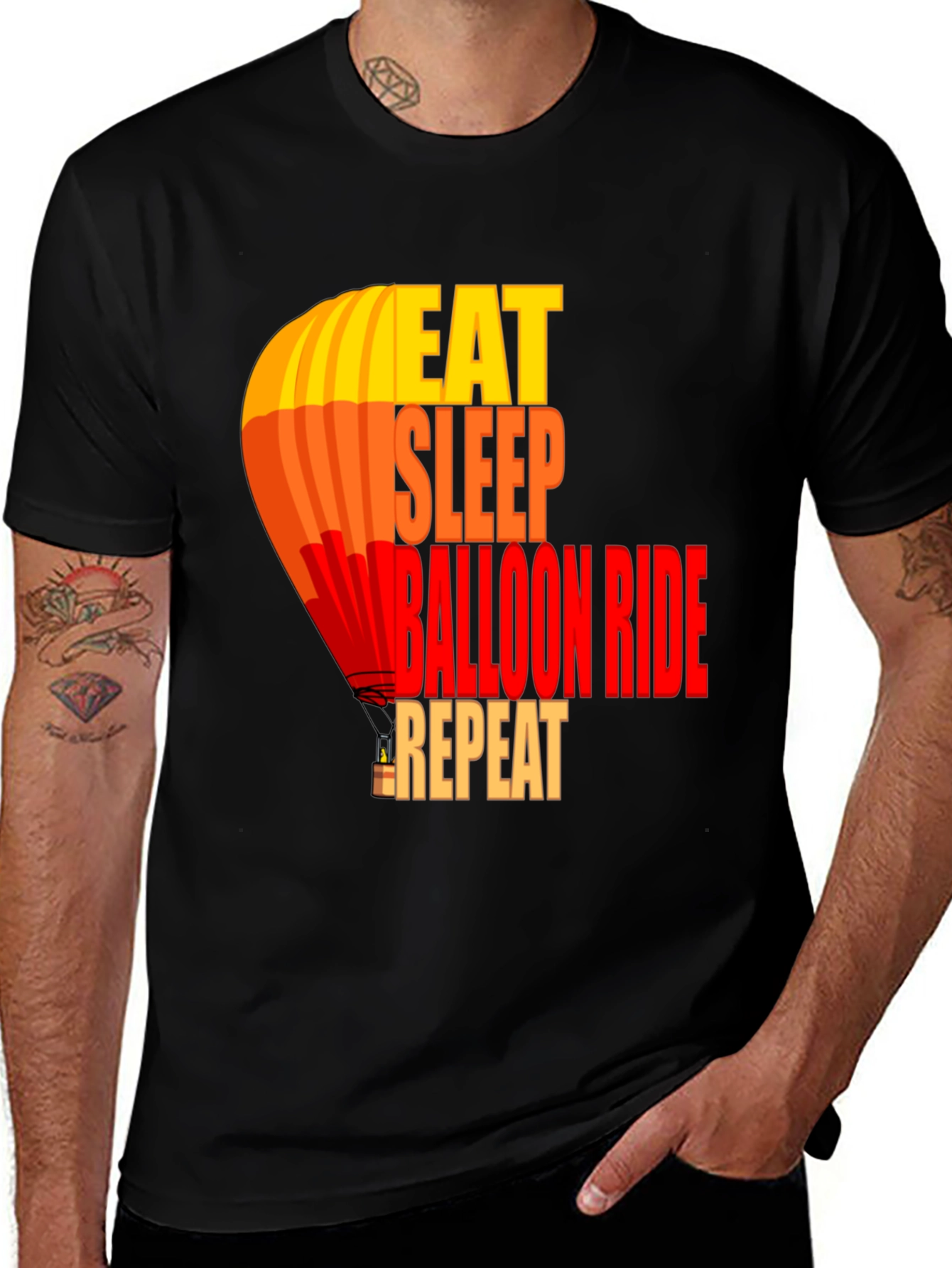 Eat Sleep Balloon Ride Repeat Graphic Tee