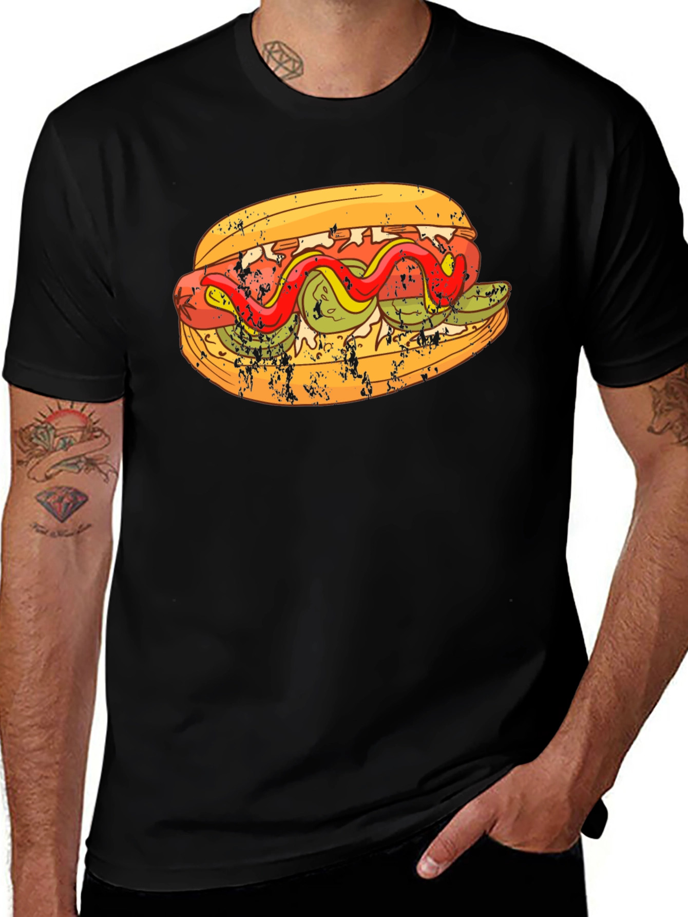 Variant 17 of Hot Dog Graphic T-Shirt - Foodie Fashion Tee