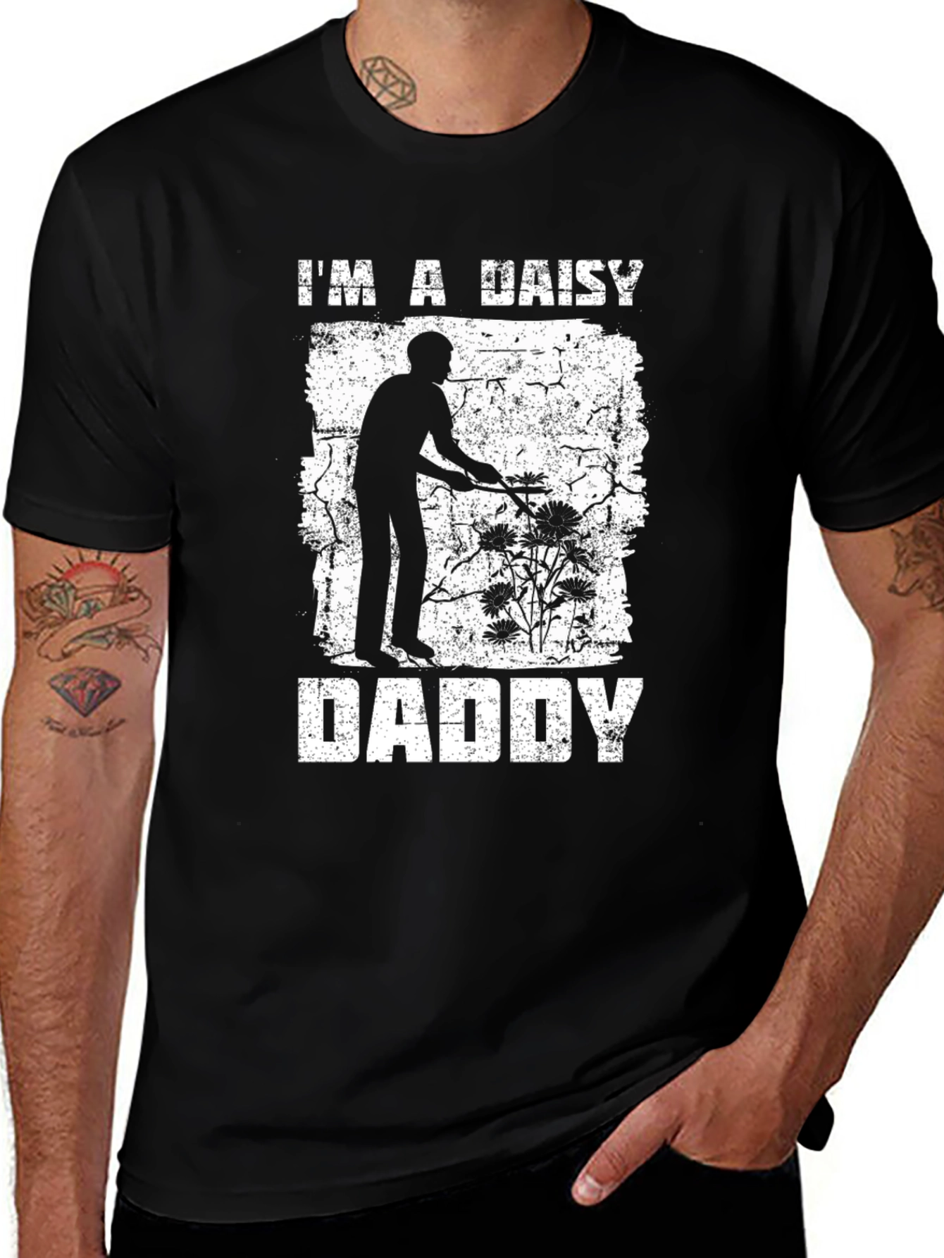 Variant 10 of I'm a Daisy Daddy Black T-Shirt