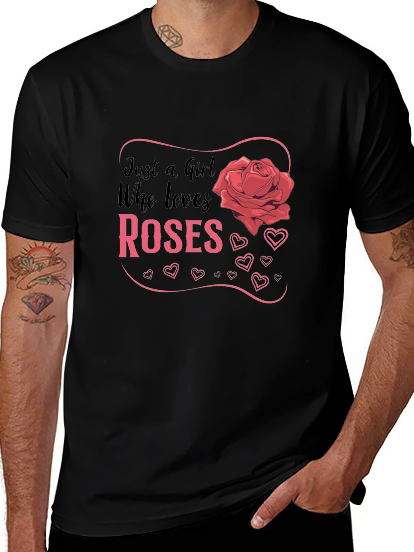 Variant 10 of Just A Girl Who Loves Roses Graphic T-Shirt