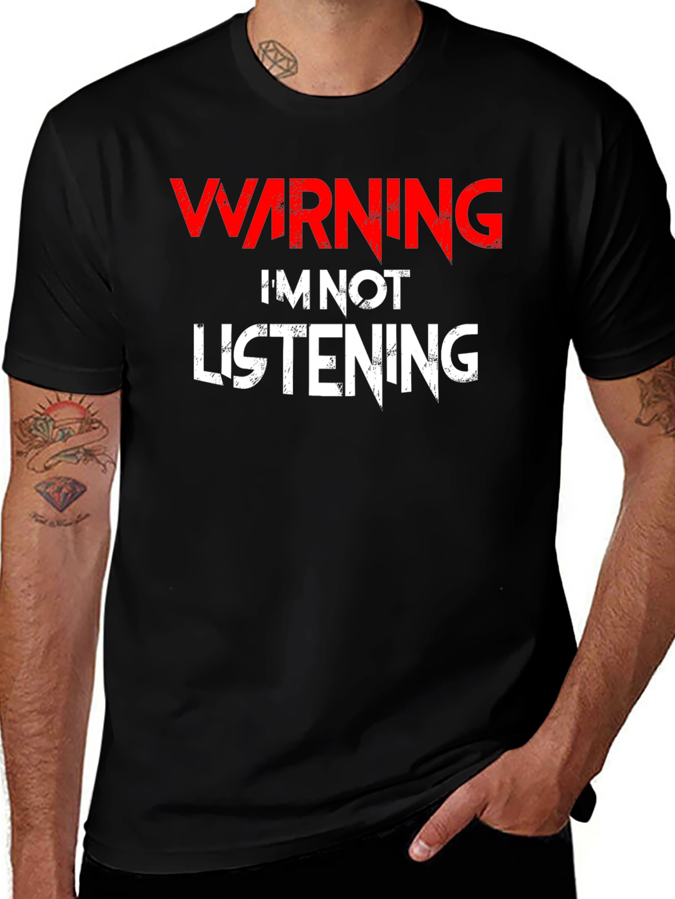 Variant 3 of Warning I'm Not Listening Graphic T-Shirt