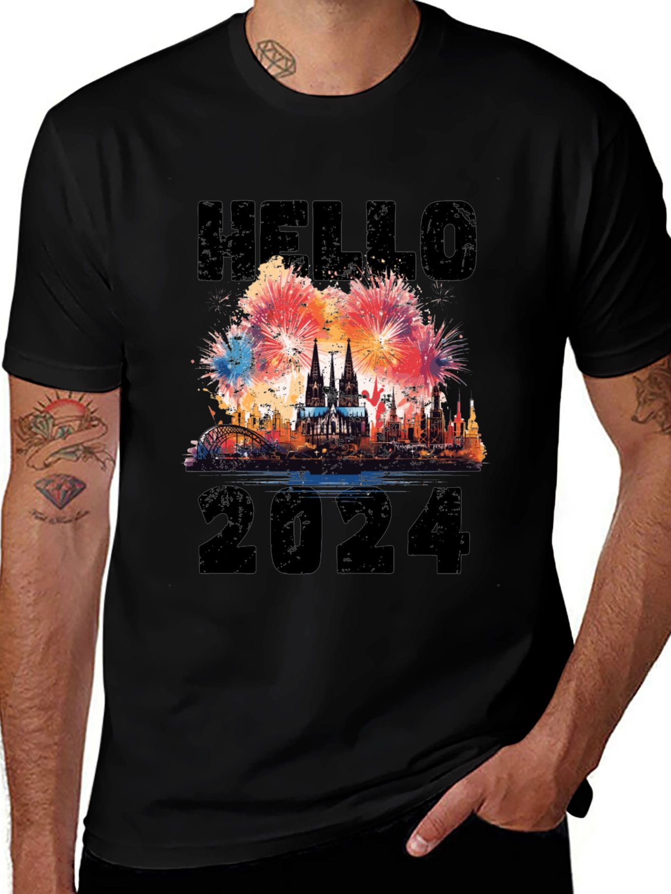 Variant 8 of Hello 2024 T-Shirt - New Year Celebration Tee