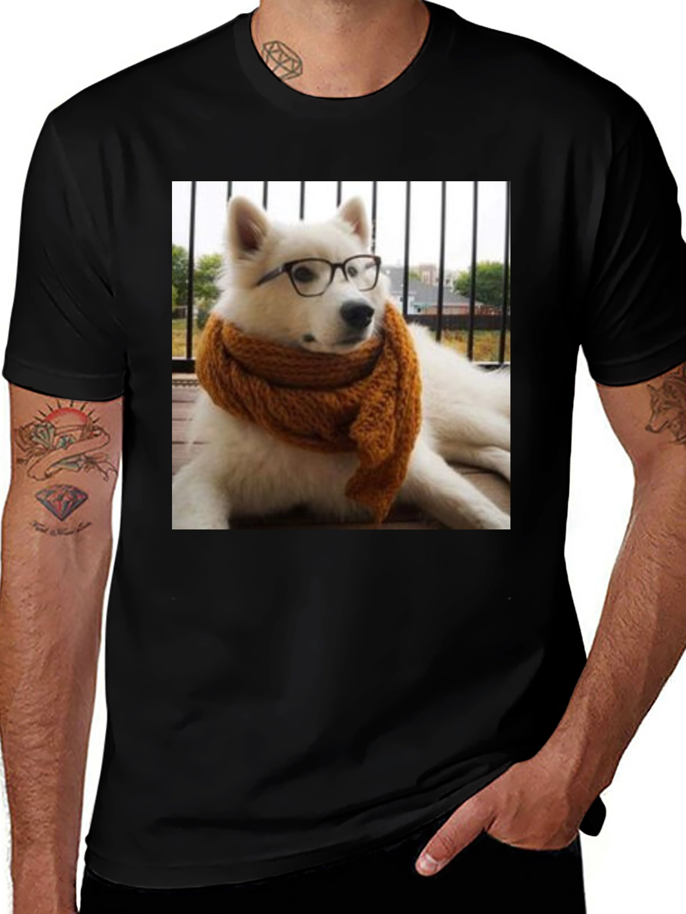 Variant 11 of Dog with Glasses Graphic Tee
