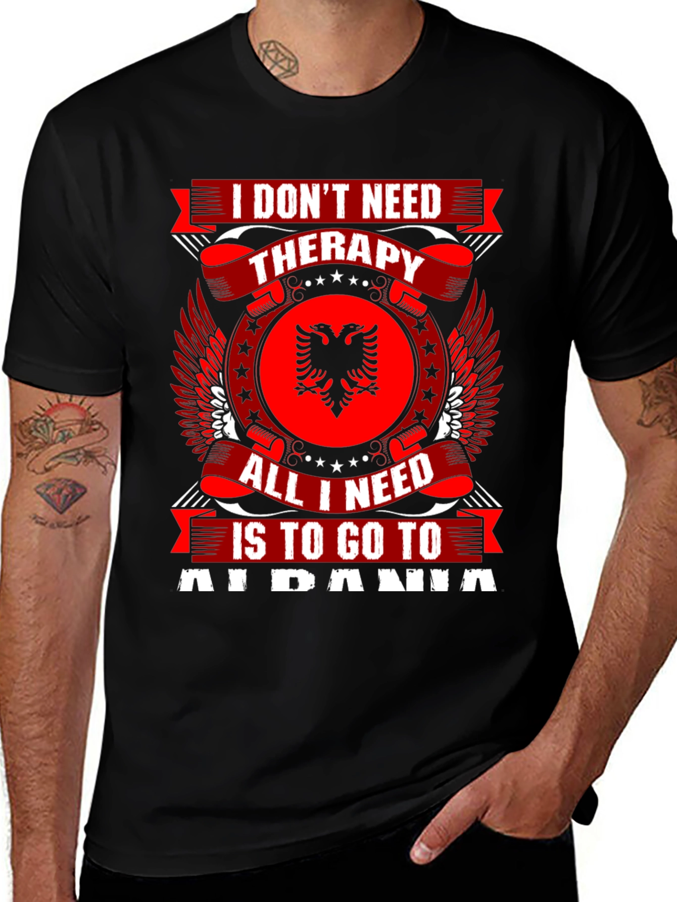 Albania Therapy T-Shirt - Novelty Graphic Tee