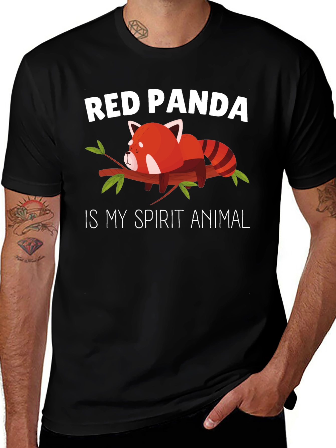 Variant 16 of Red Panda Spirit Animal T-Shirt - Unisex Black Tee