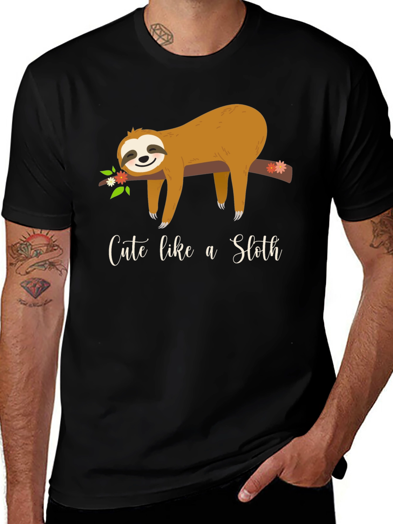 Variant 10 of Cute Sloth Graphic Tee - Unisex Casual Shirt