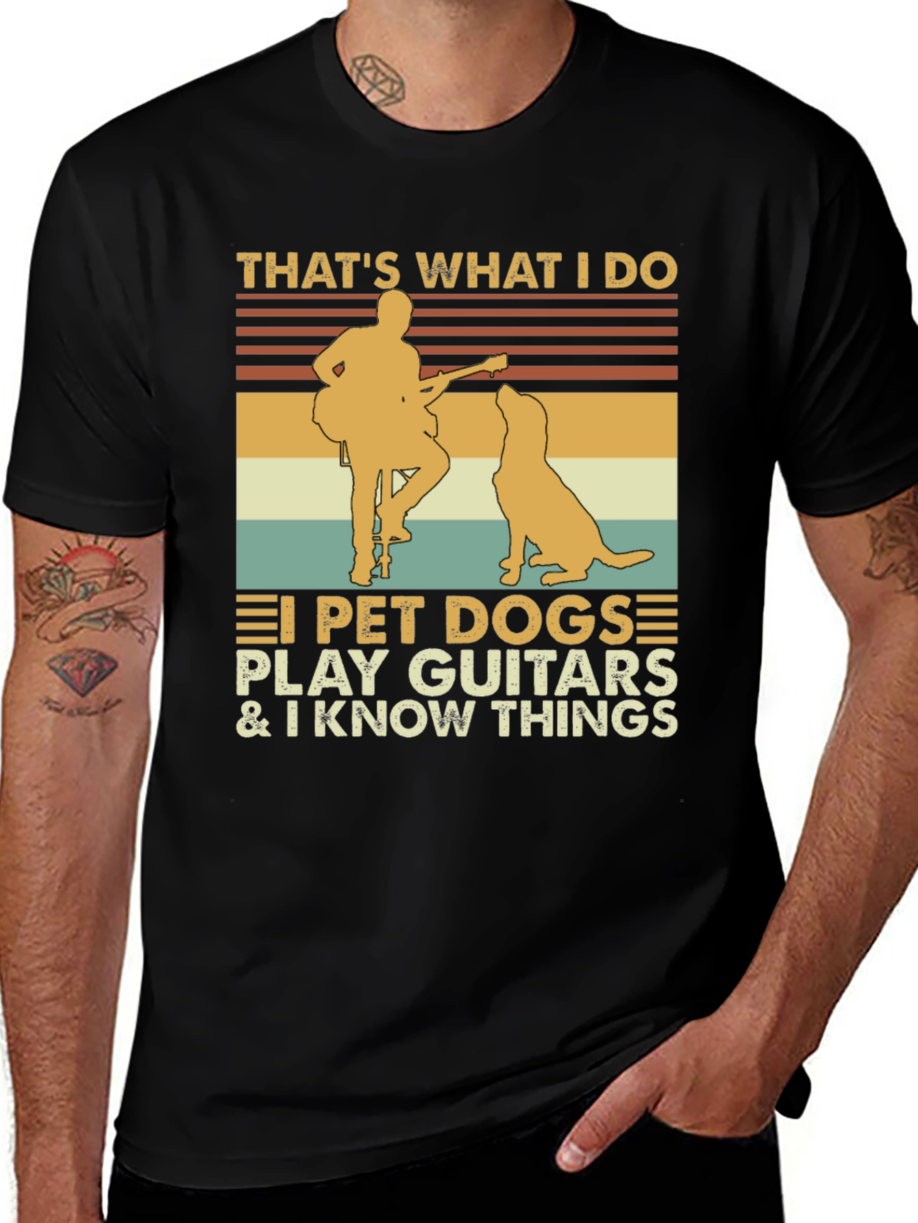 Variant 7 of That's What I Do T-Shirt - Dogs, Guitars & Knowledge