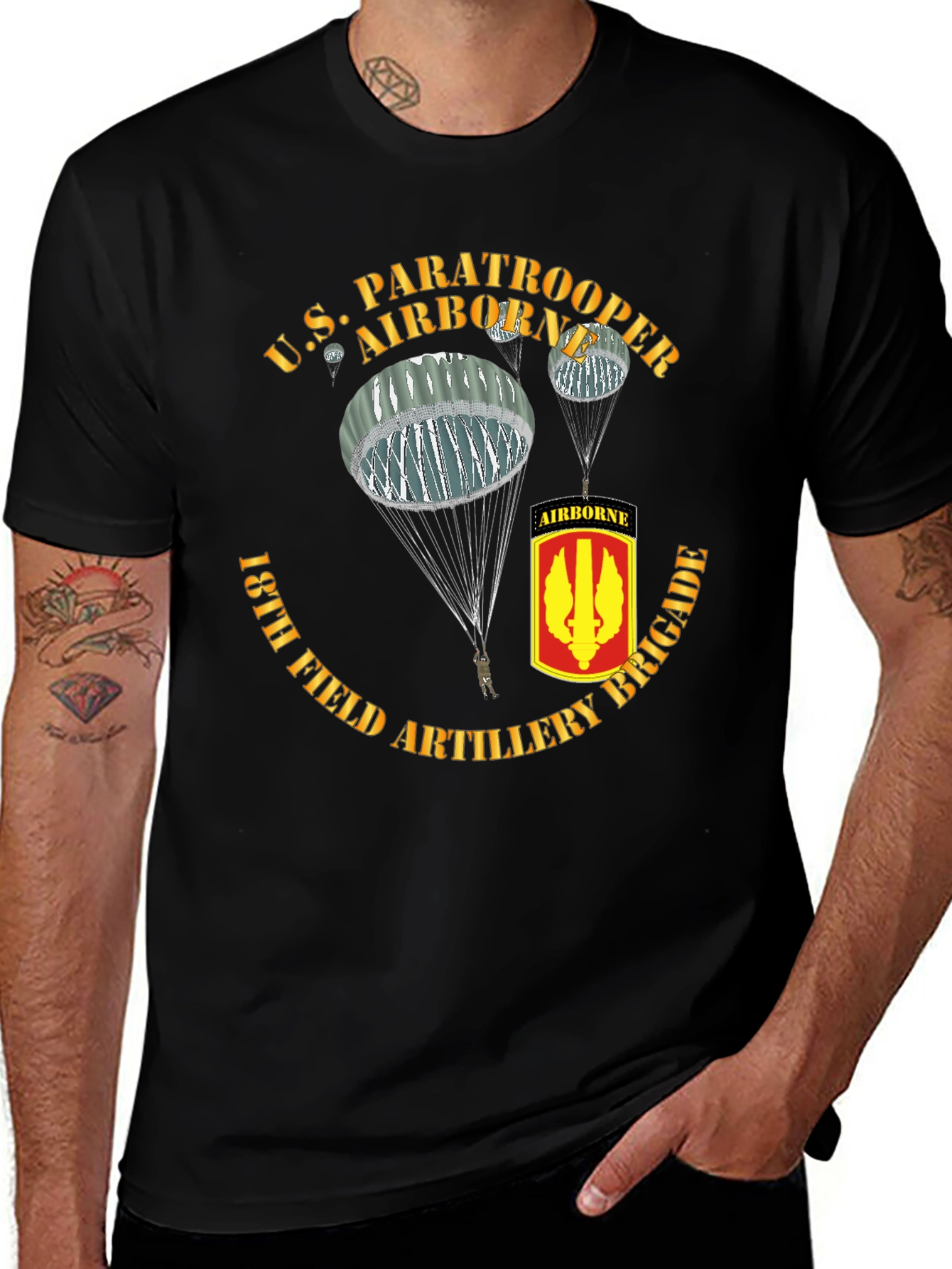 U.S. Paratrooper 18th Field Artillery Brigade T-Shirt