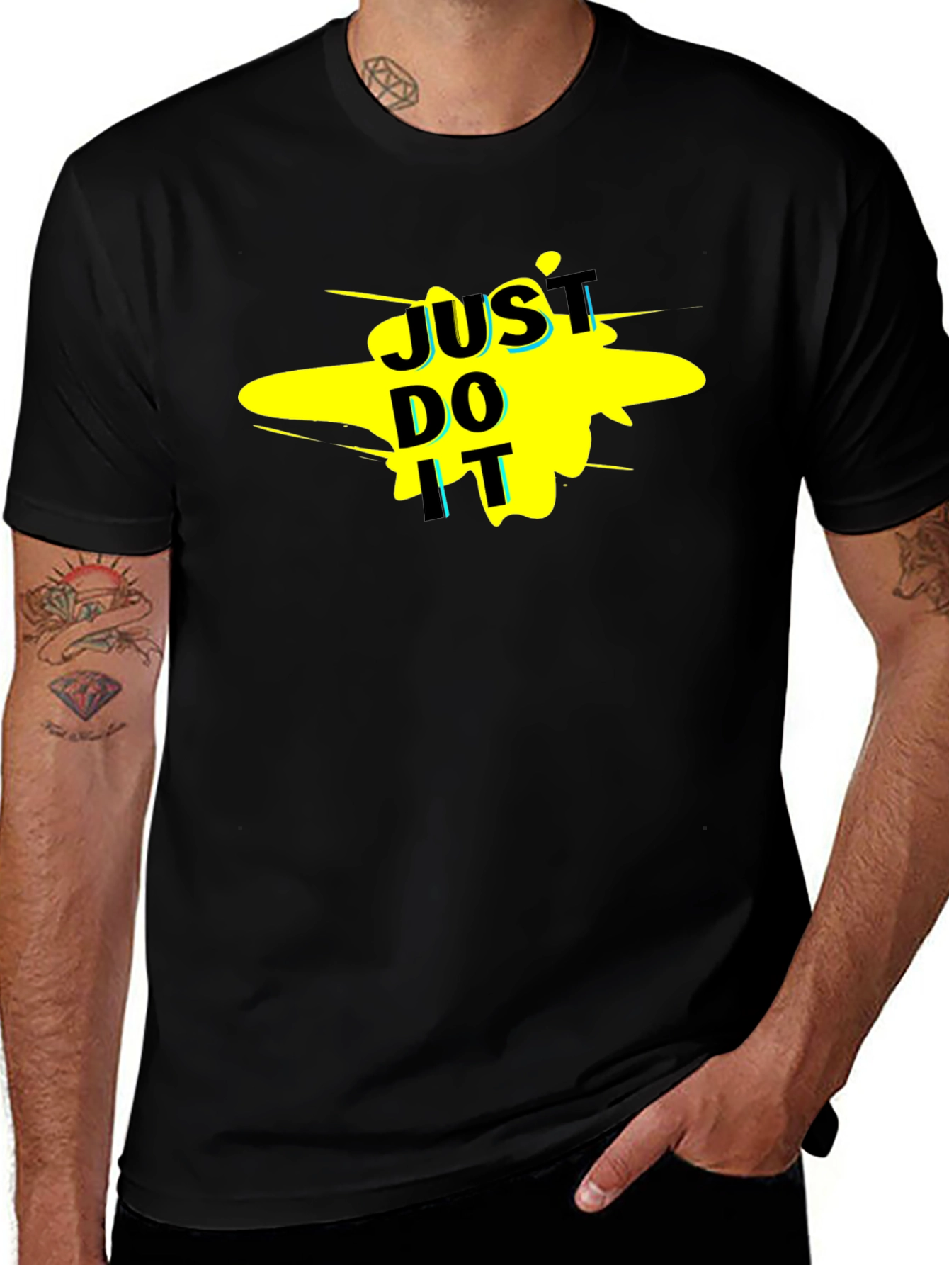 Just Do It Graphic Tee - Black Casual T-Shirt