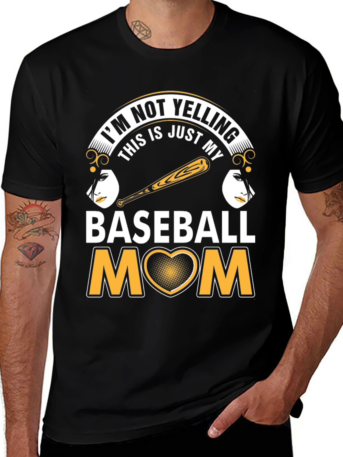 Variant 29 of Baseball Mom T-Shirt - I'm Not Yelling