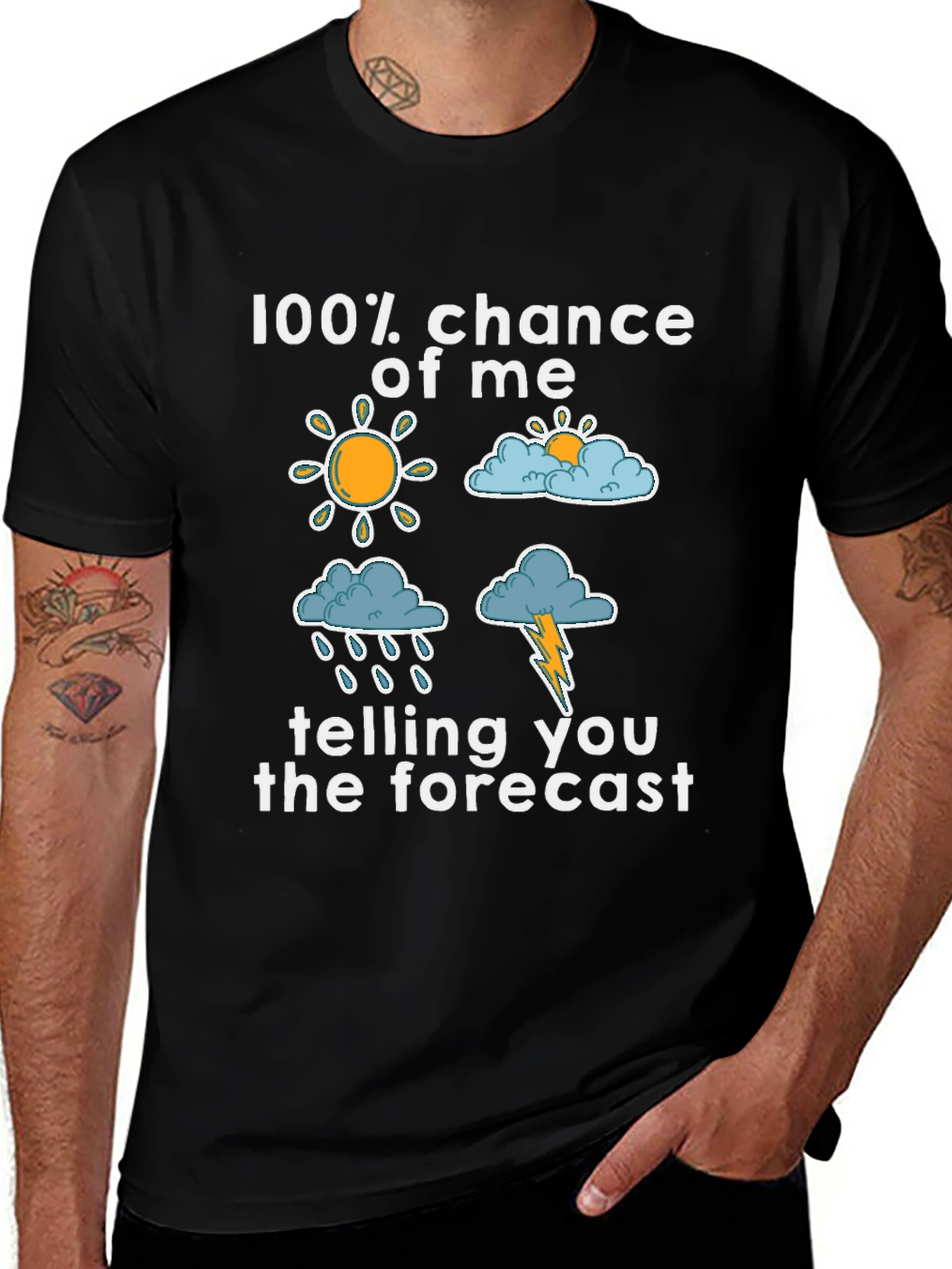 Variant 7 of Weather Forecast Graphic Tee - 100% Chance