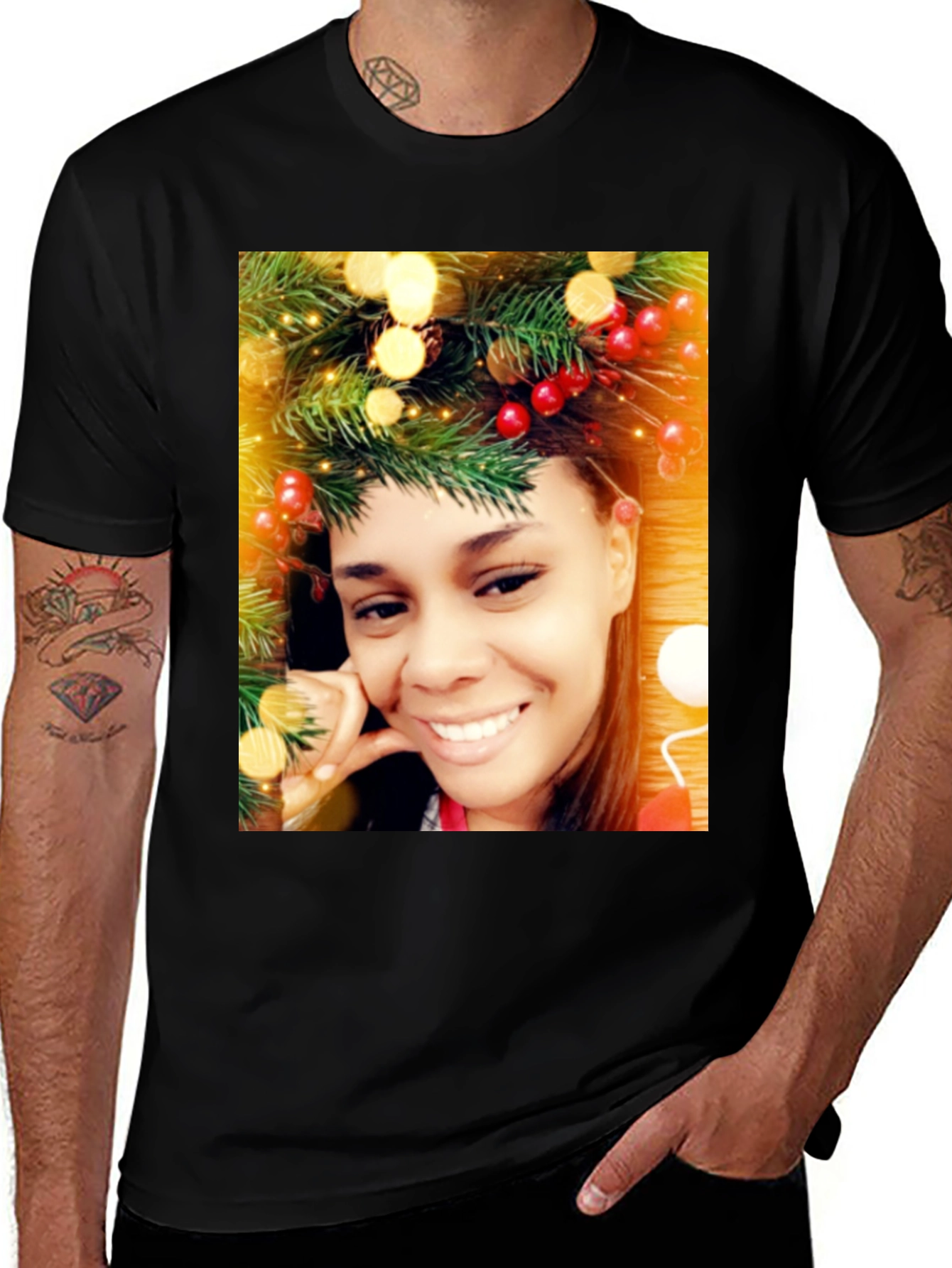 Variant 5 of Festive Holiday Portrait T-Shirt