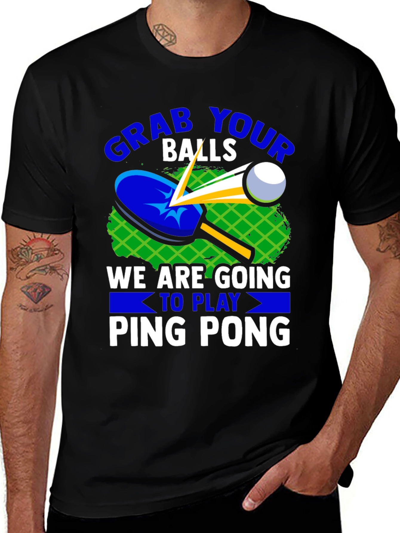 Variant 13 of Ping Pong Graphic T-Shirt - Grab Your Balls & Play!