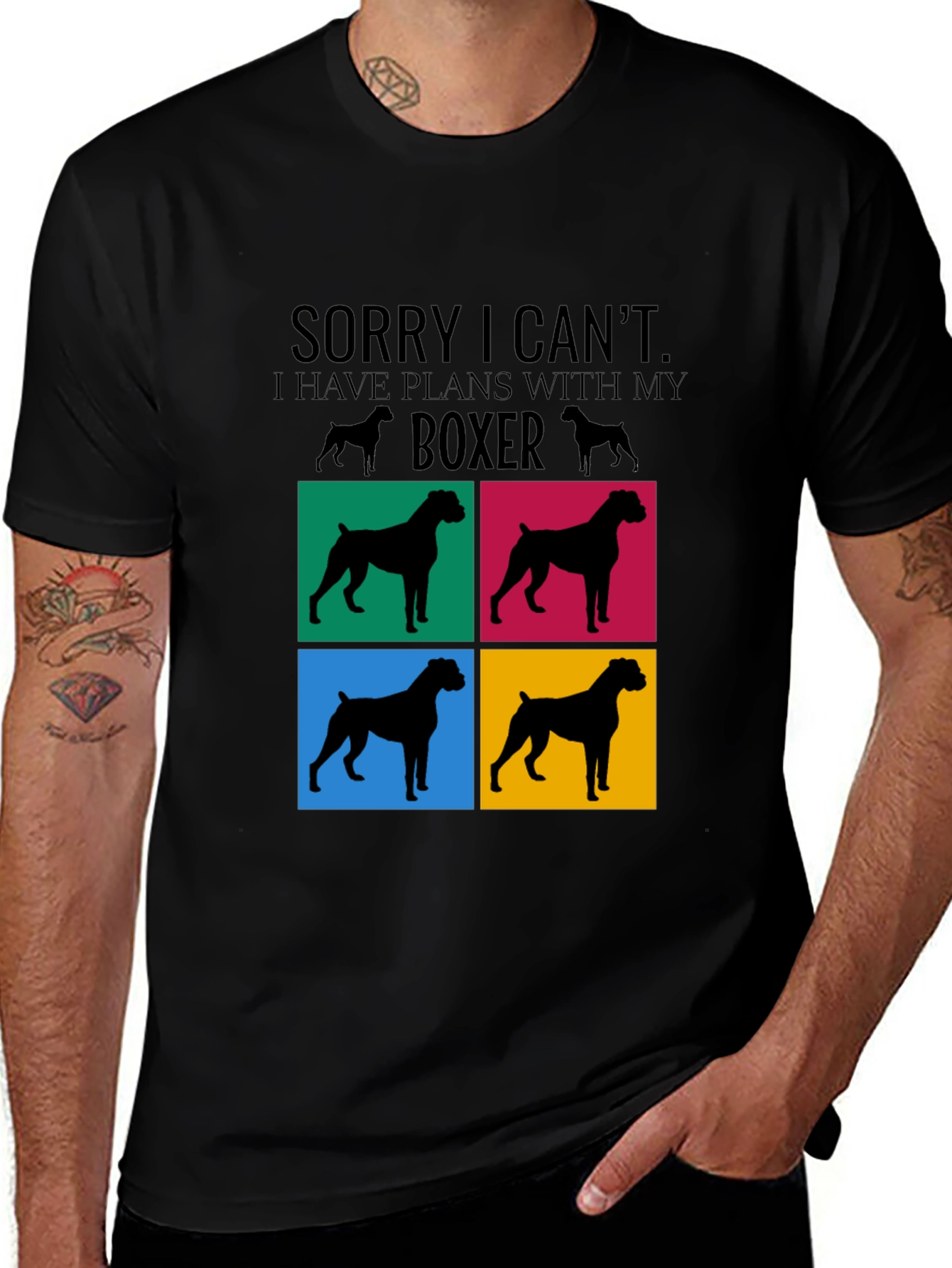 Boxer Dog T-Shirt: Sorry I Can't, Plans With My Boxer Tee