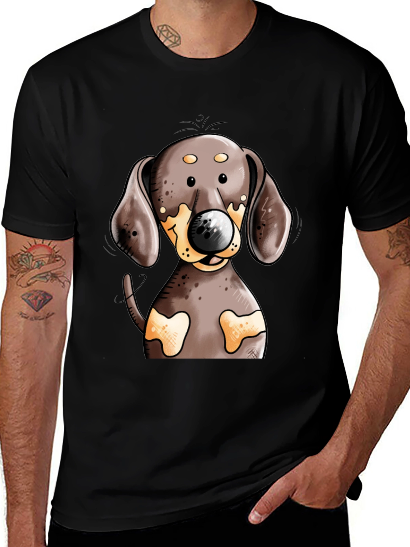 Variant 6 of Dachshund Dog T-Shirt - Cute Cartoon Design
