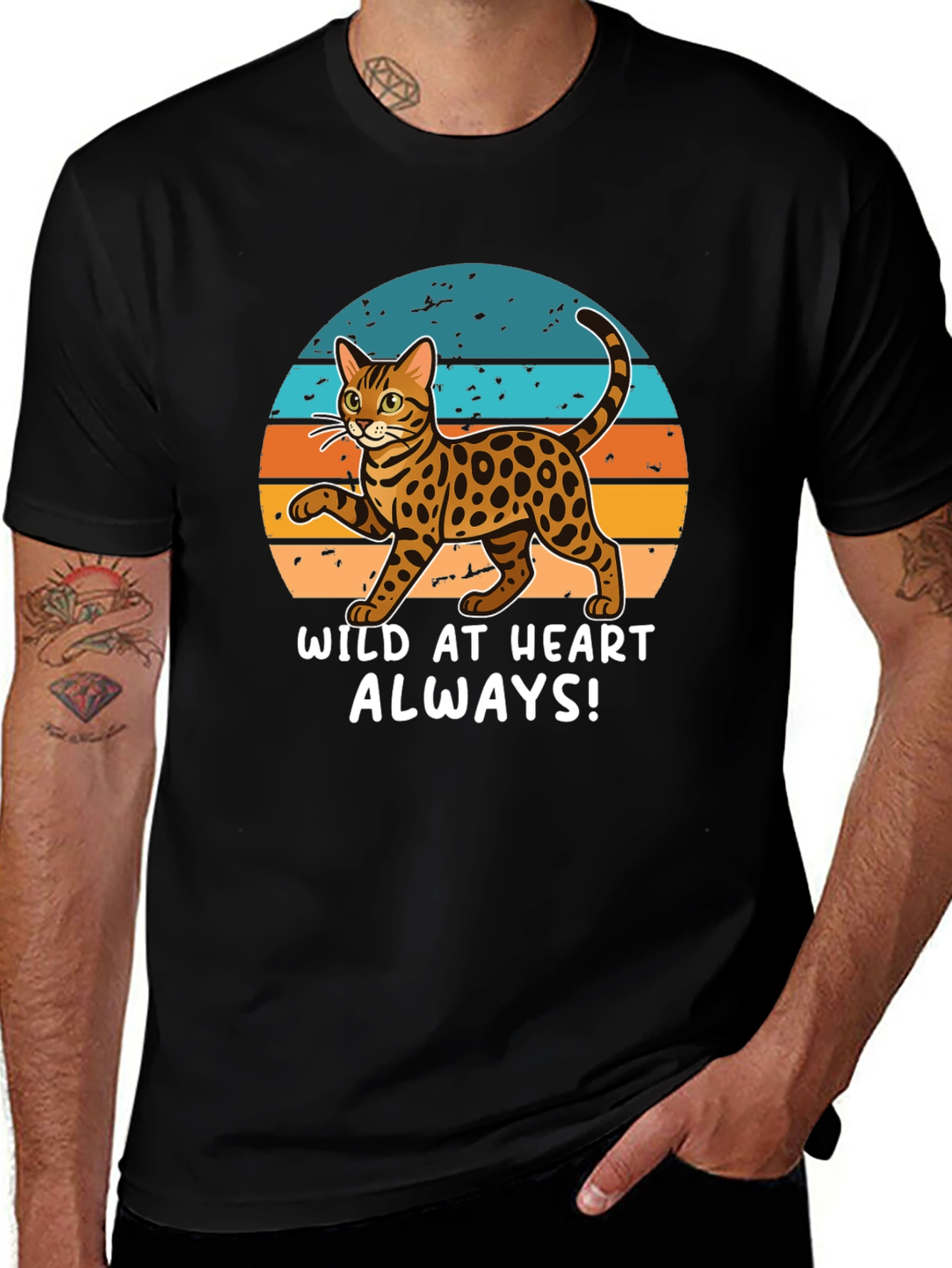Wild at Heart Bengal Cat Graphic Tee