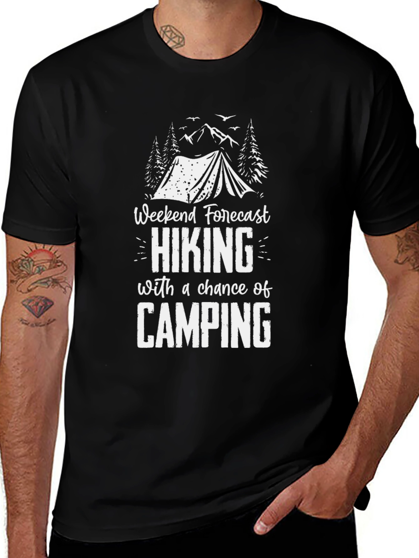 Variant 28 of Hiking and Camping Forecast Graphic T-Shirt