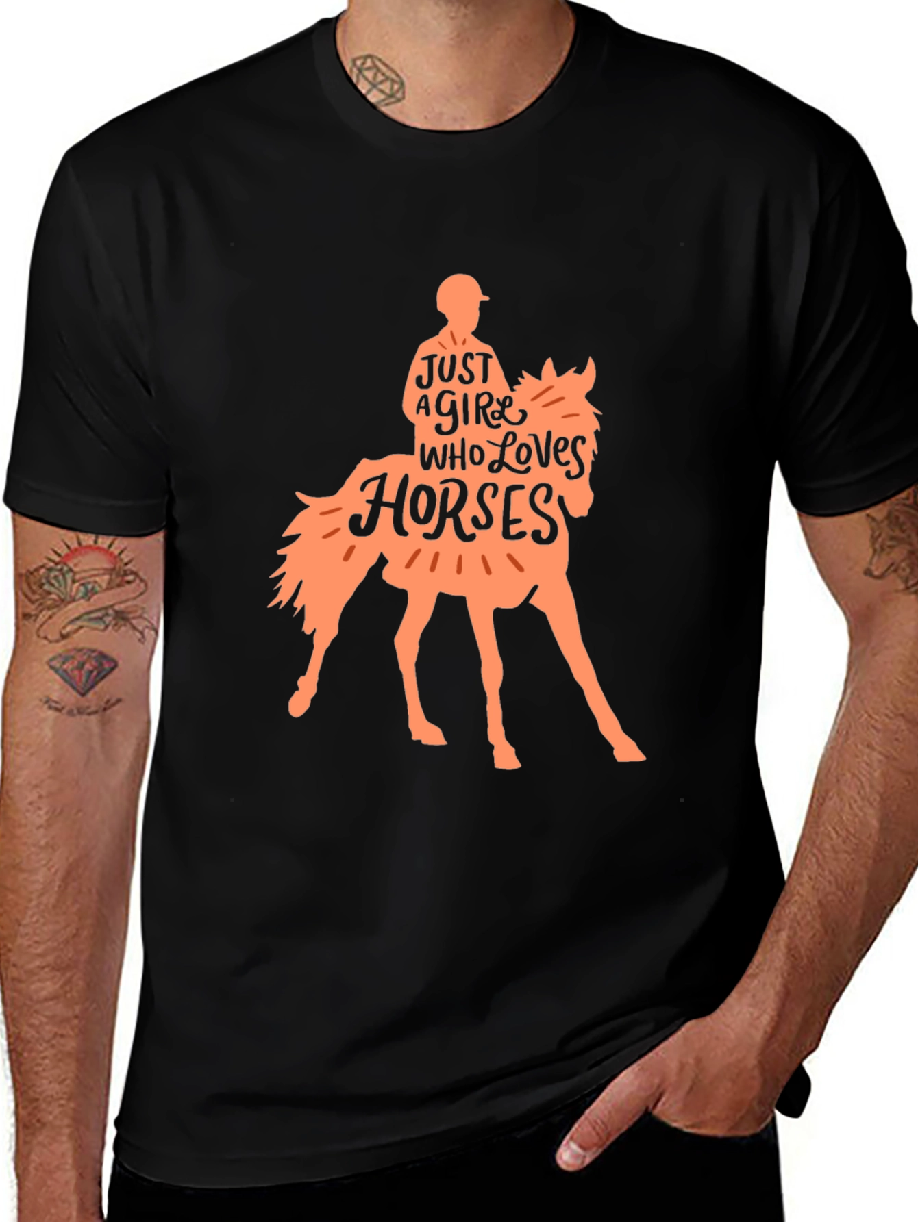Variant 21 of Just a Girl Who Loves Horses Graphic T-Shirt