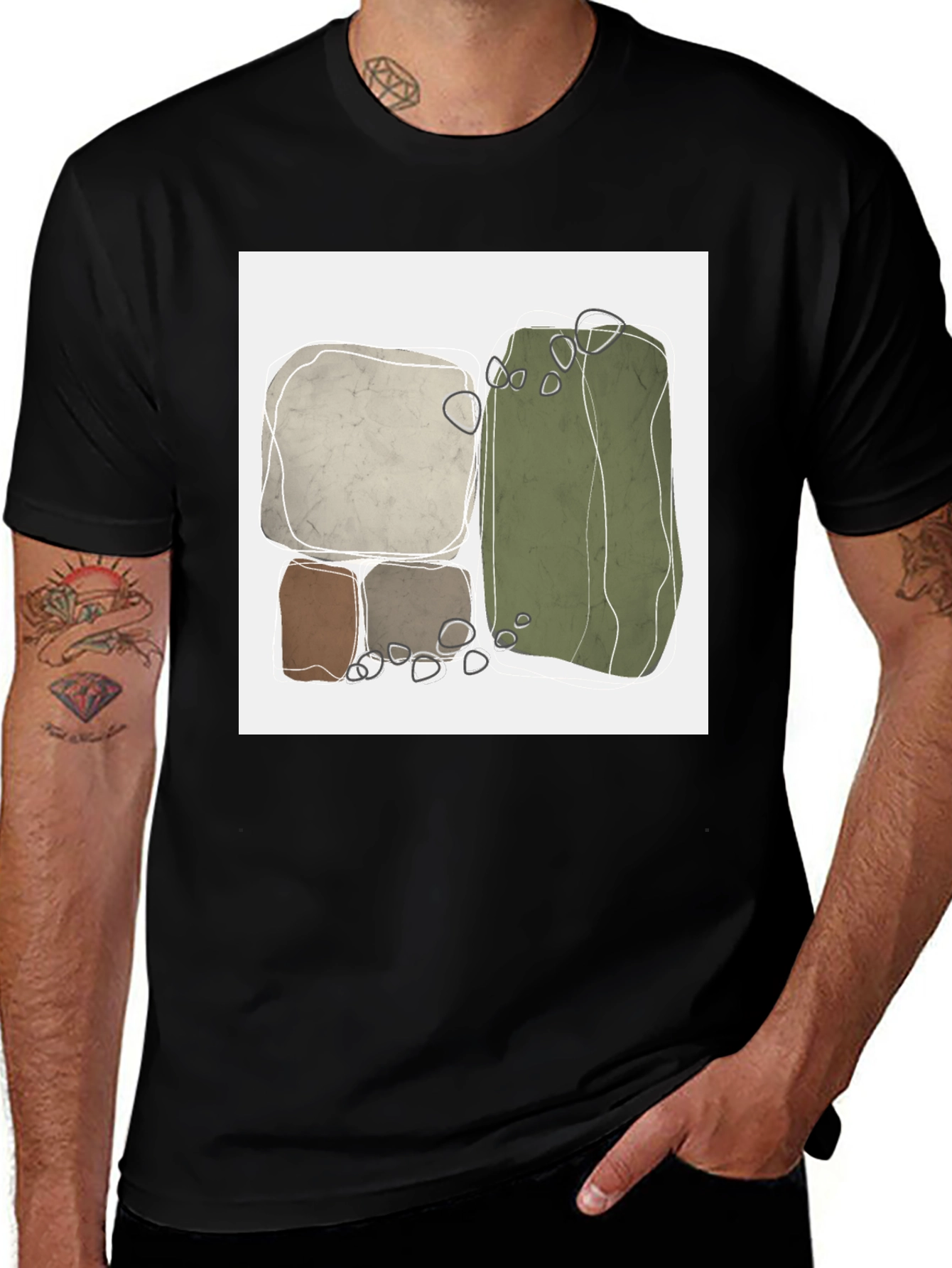 Abstract Stone Graphic Tee - Modern Art T-Shirt