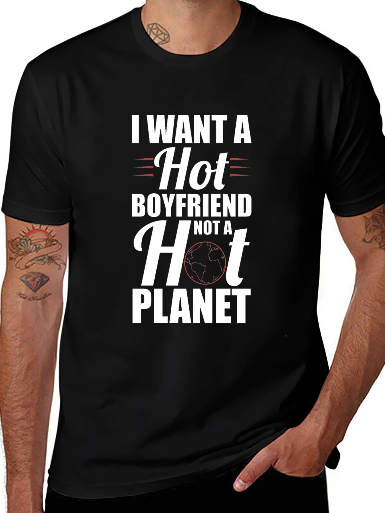 Variant 27 of Funny "Hot Boyfriend, Not Planet" Graphic T-Shirt