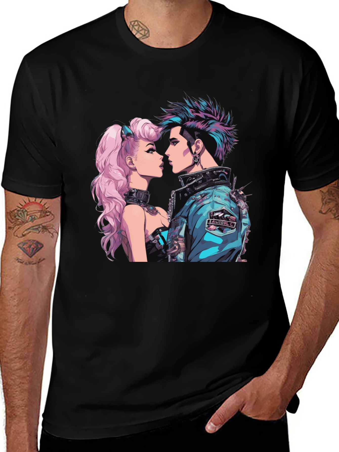 Variant 5 of Cyberpunk Couple Graphic T-Shirt