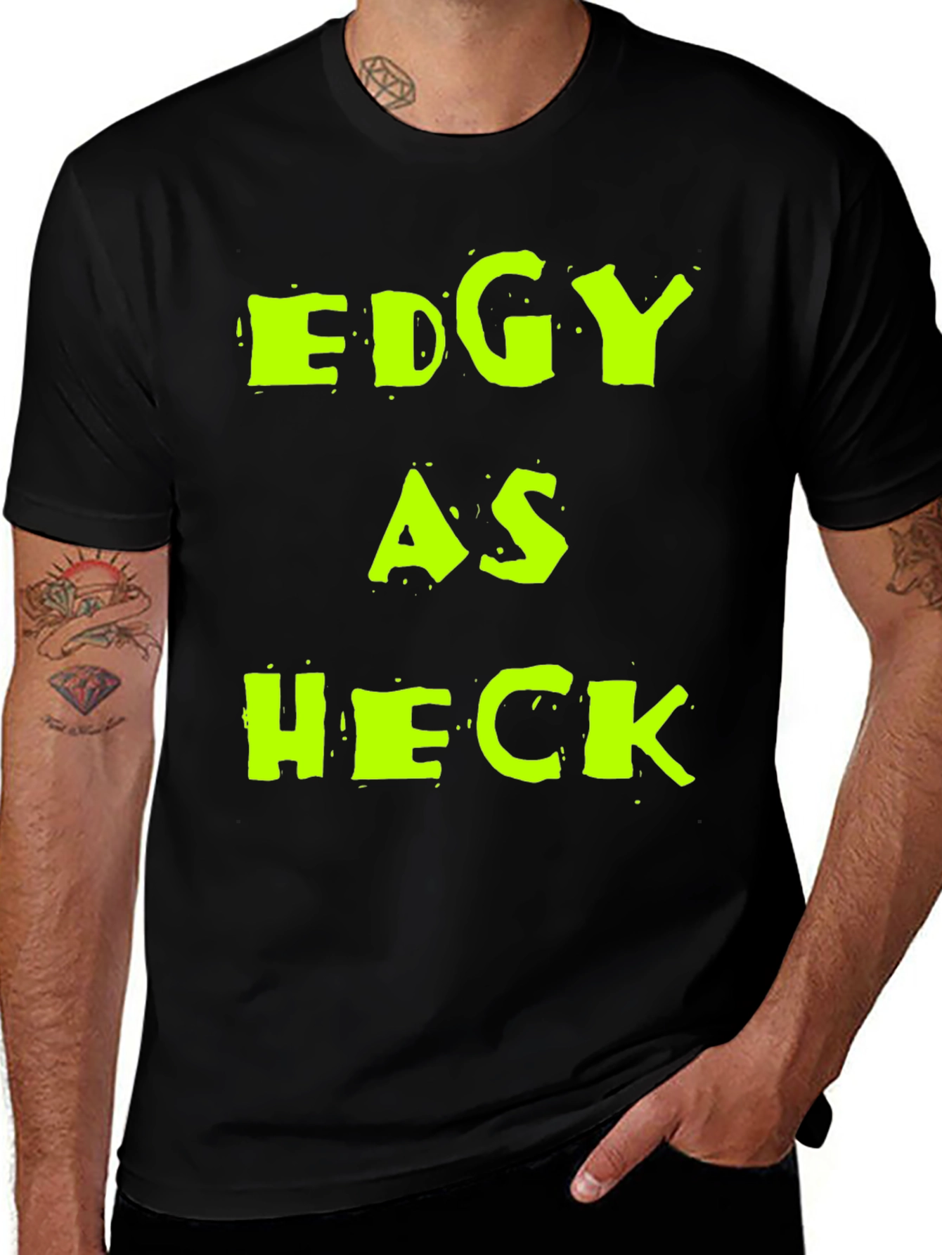 Variant 7 of Edgy As Heck Graphic Tee - Men's Black T-Shirt