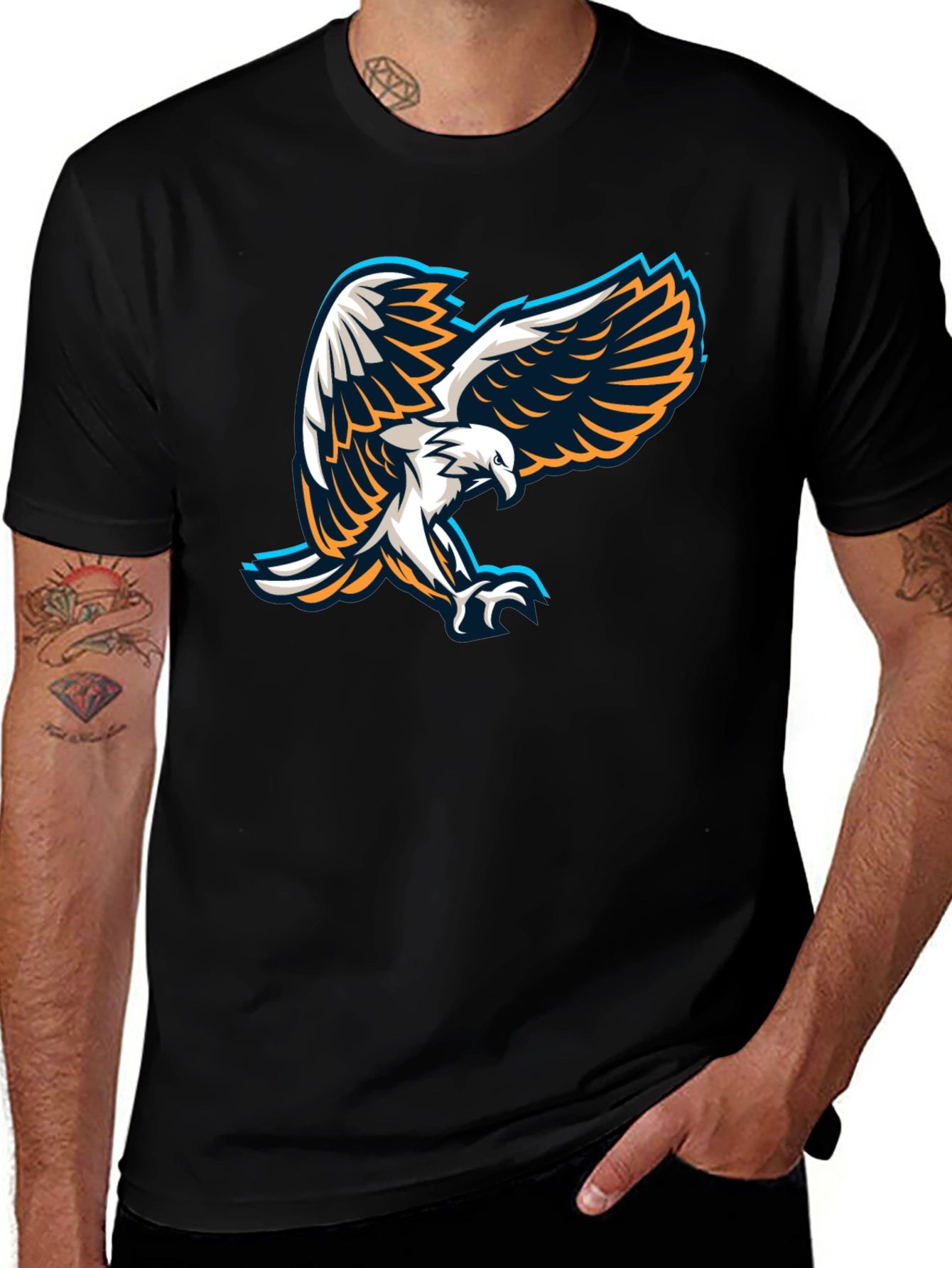 Variant 22 of Eagle Graphic Black T-Shirt - Men's Short Sleeve Tee