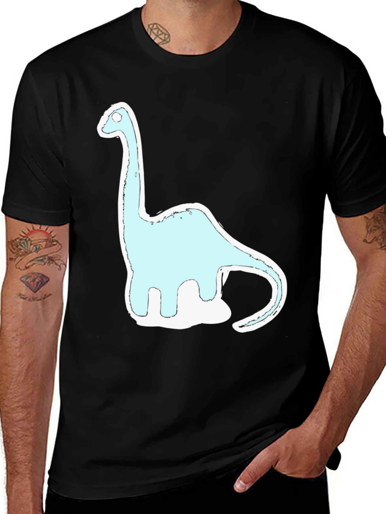 Variant 2 of Dinosaur Graphic Print Black T-Shirt