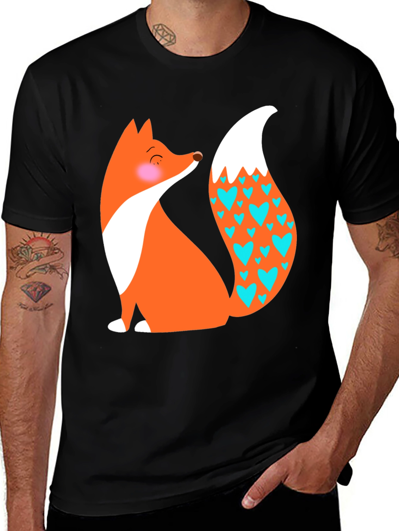 Variant 27 of Fox with Heart Tail Graphic Tee