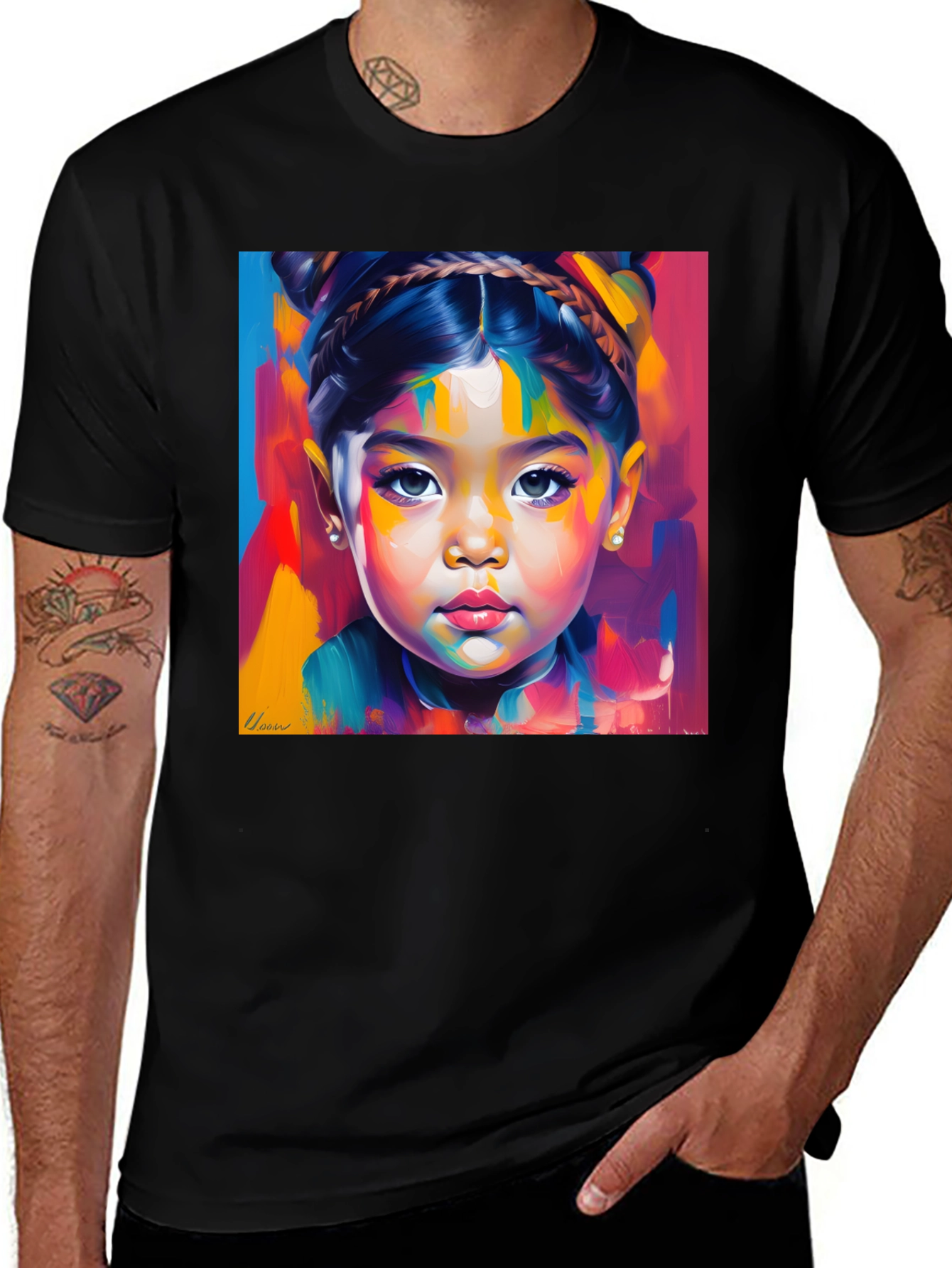 Variant 18 of Artistic Portrait Black T-Shirt