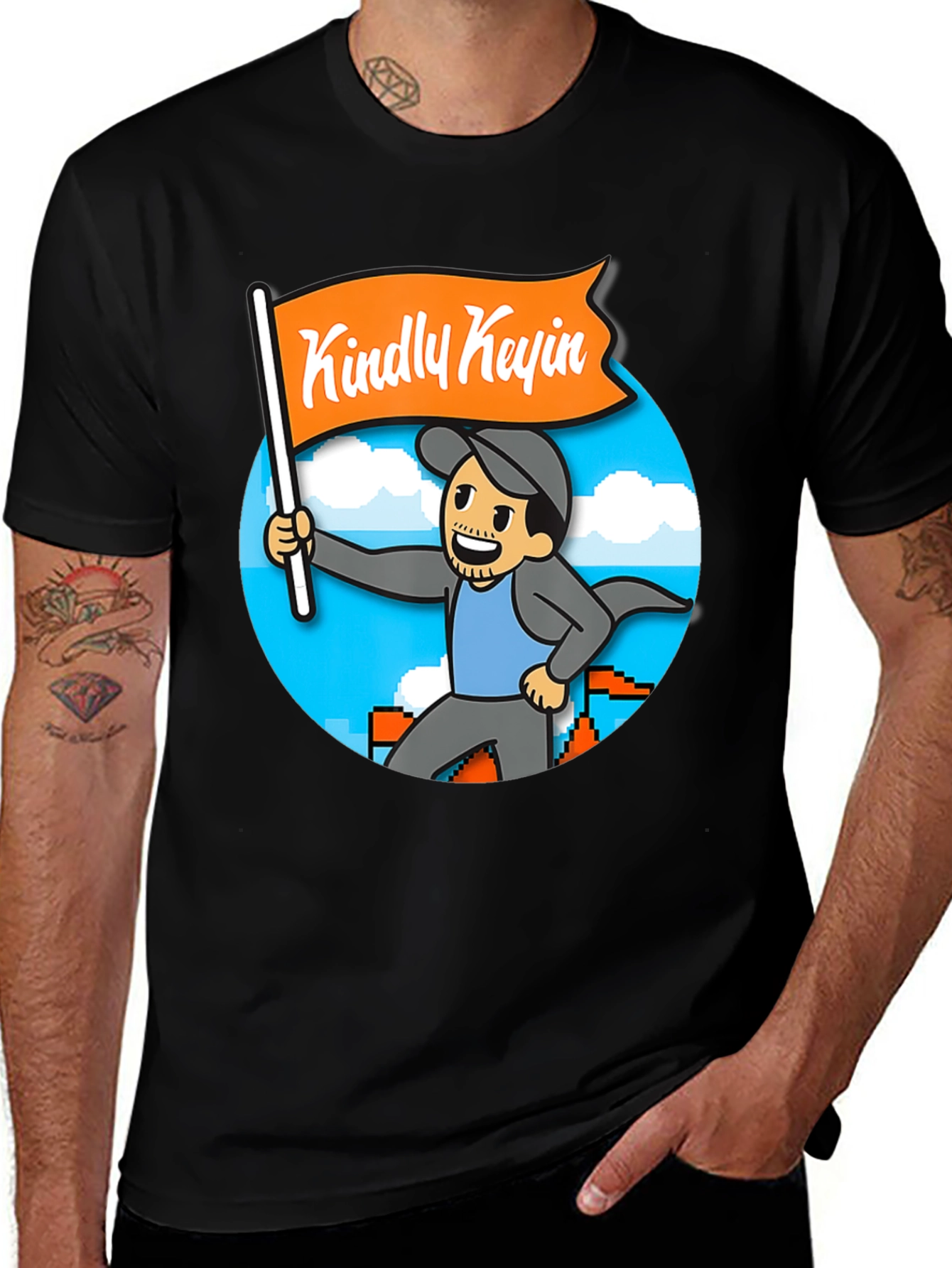 Variant 8 of Kindly Kevin T-Shirt - Gamer Cartoon Style