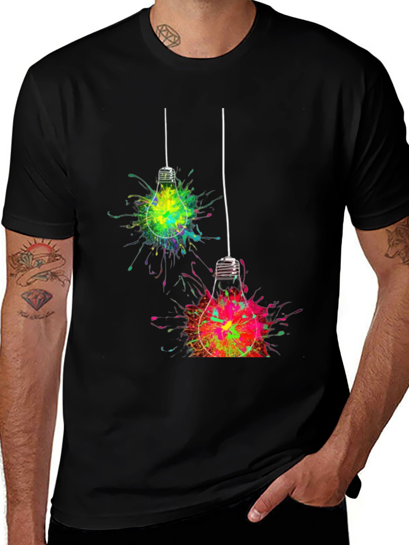 Variant 8 of Abstract Light Bulb T-Shirt - Artistic Design