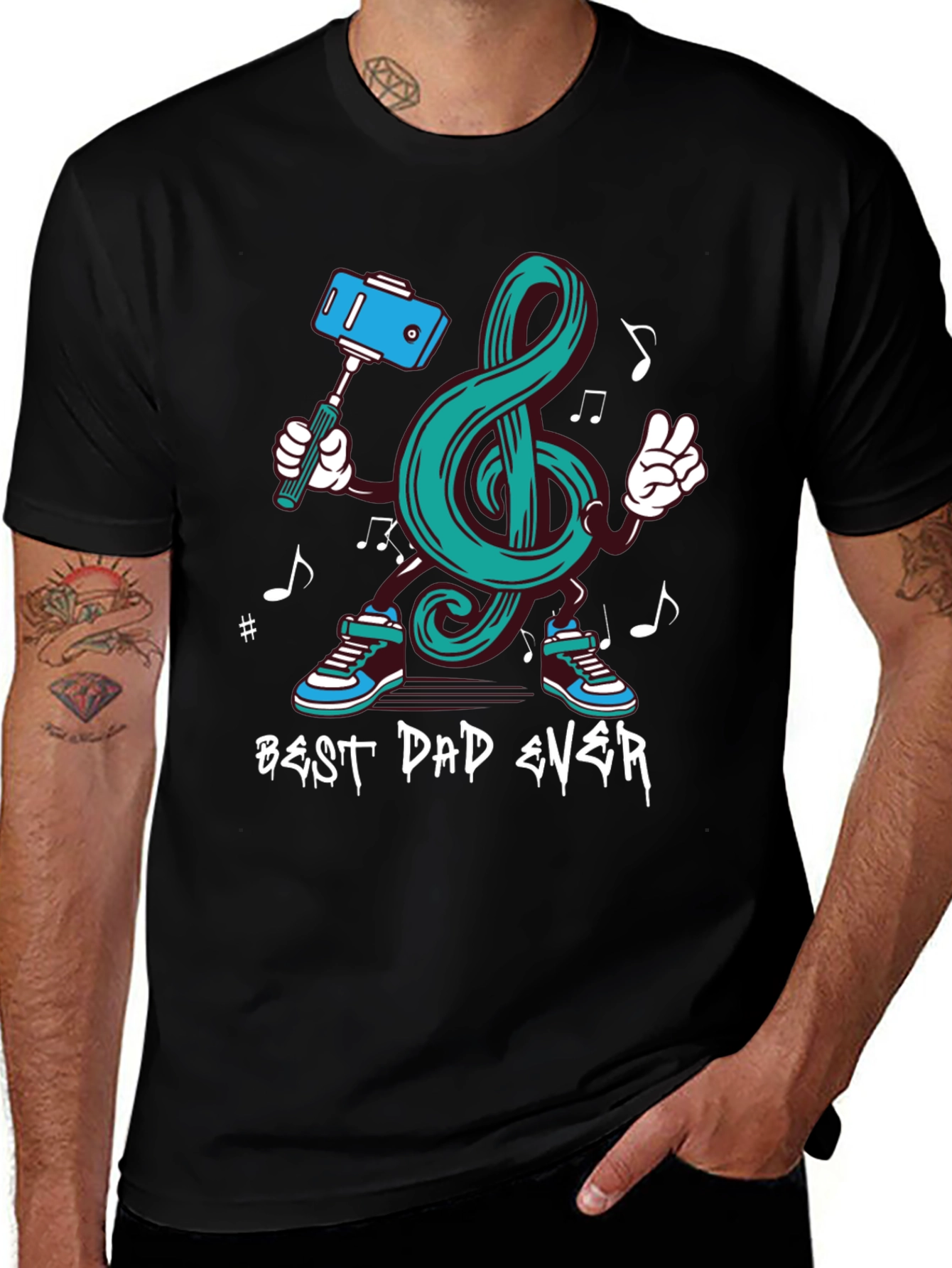 Variant 14 of Best Dad Ever Treble Clef Graphic Tee