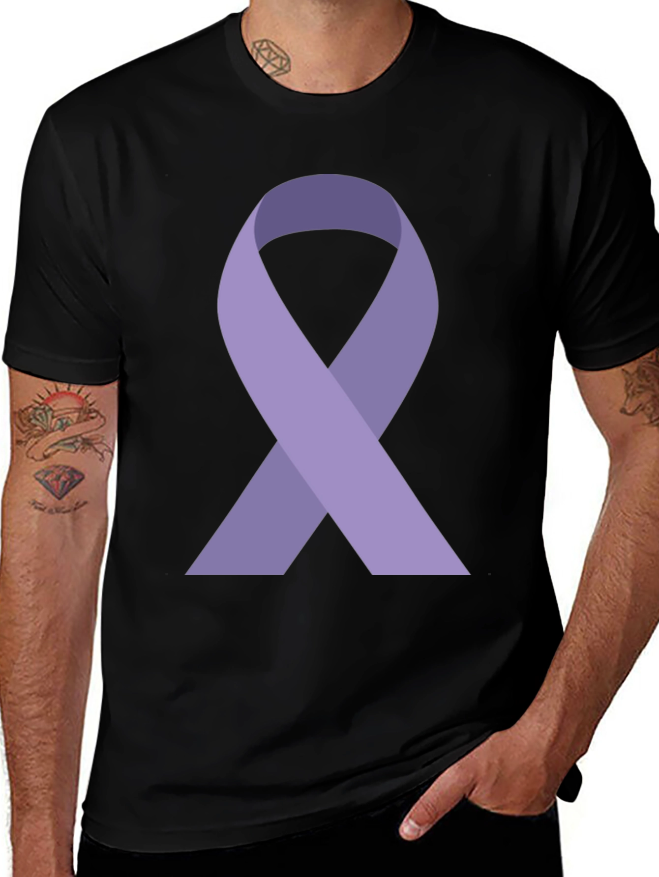 Variant 7 of Purple Ribbon Awareness Graphic Tee - Unisex