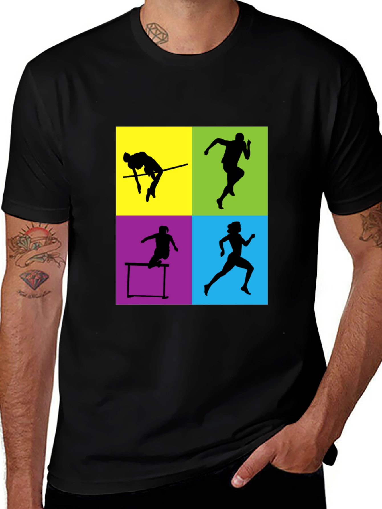 Variant 12 of Athletic Silhouette Graphic Tee - Sporty Style