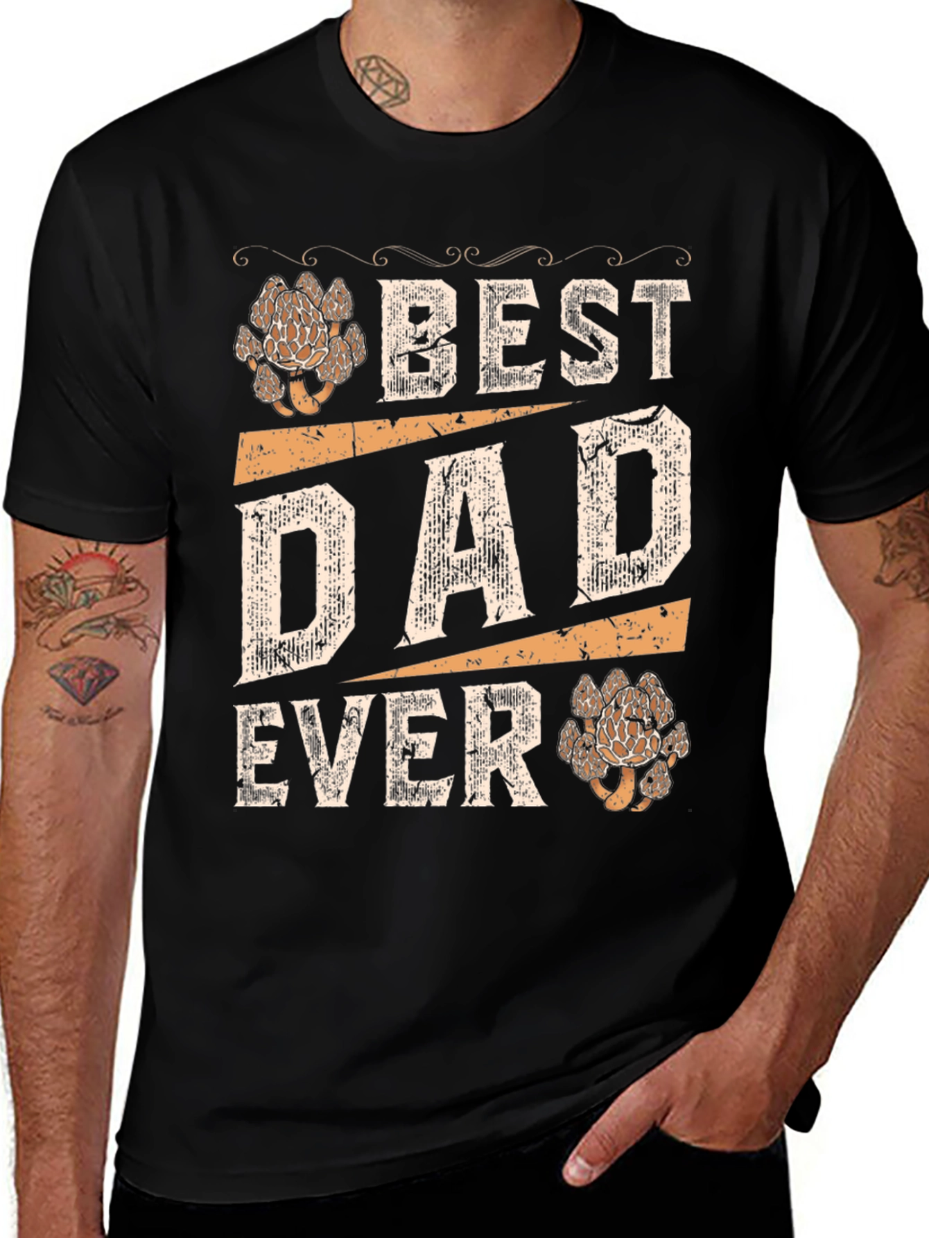 Best Dad Ever Mushroom Graphic Tee