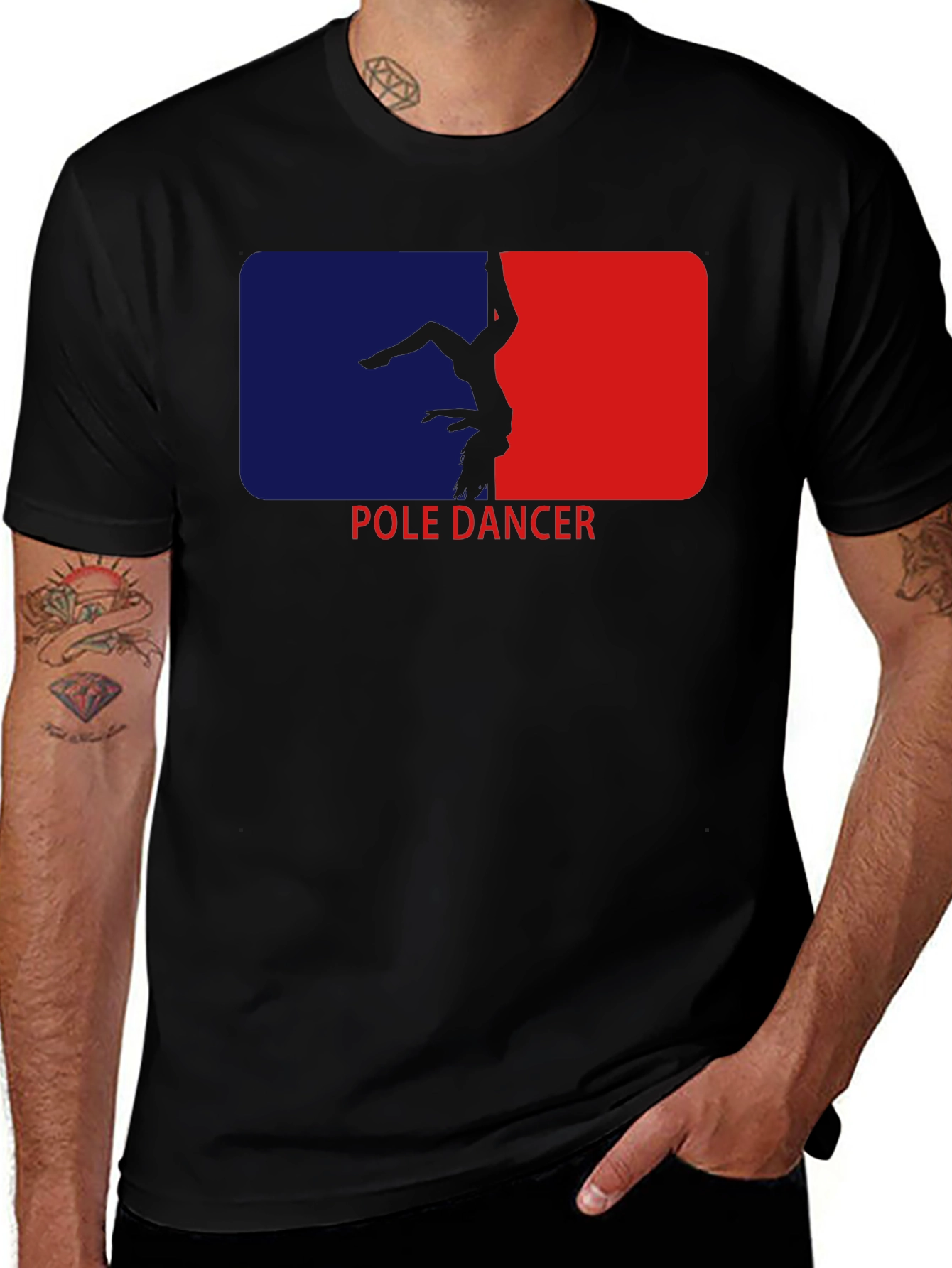 Variant 8 of Pole Dancer Silhouette Graphic Tee - Black