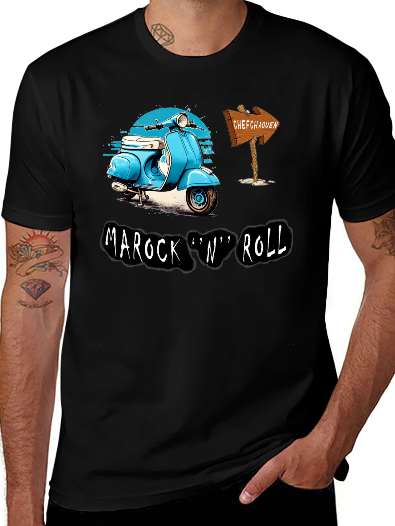 Variant 20 of Marock 'n' Roll T-Shirt - Scooter Design