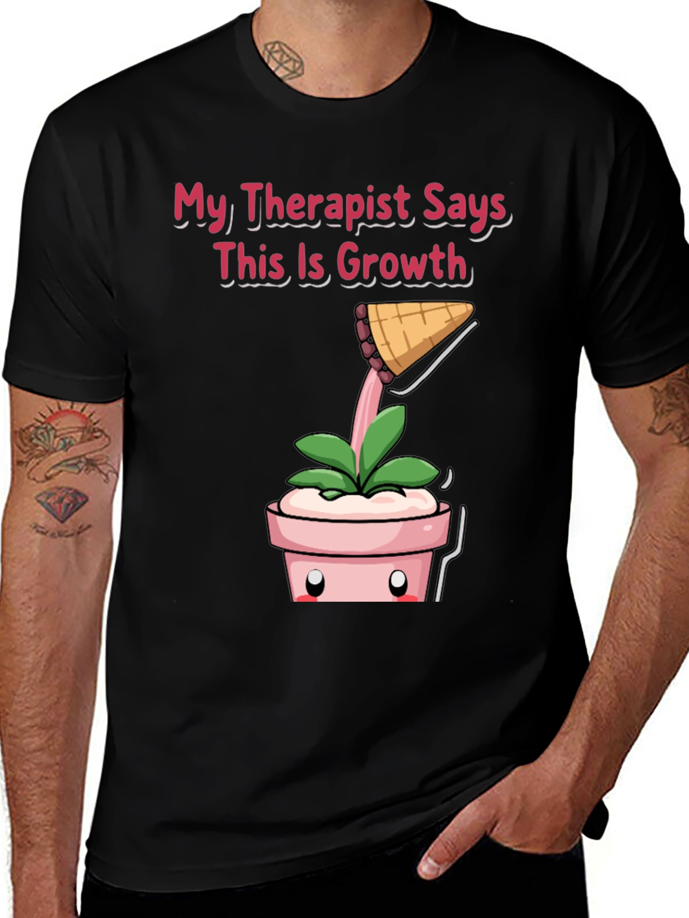 Variant 12 of Therapist Says Growth T-Shirt: Funny Plant Tee