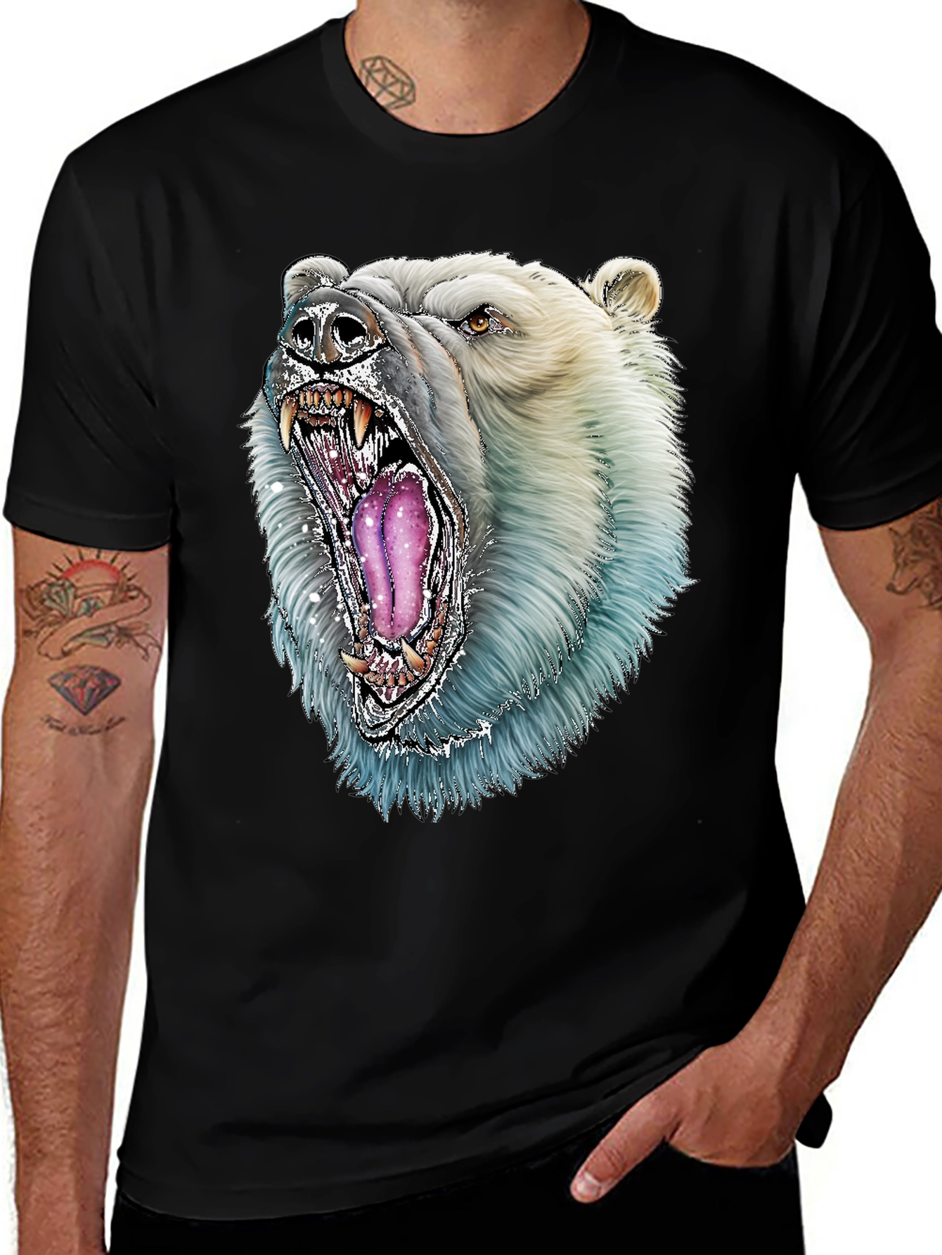 Variant 27 of Polar Bear Graphic Tee - Fierce Animal Design