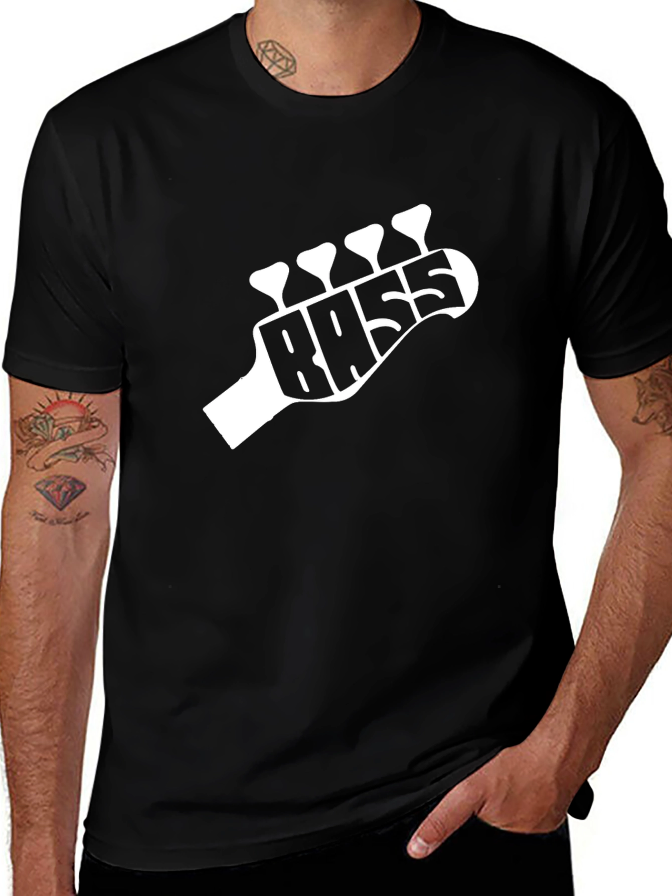Variant 13 of Bass Guitar Headstock T-Shirt - Musician Tee