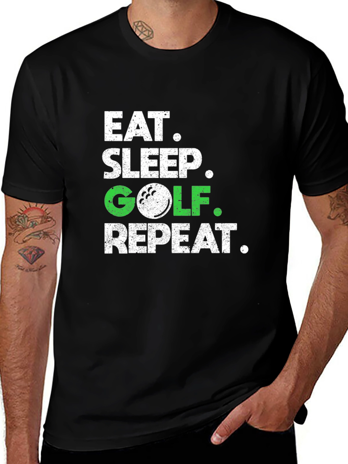 Variant 23 of Eat Sleep Golf Repeat T-Shirt - Funny Golfer Tee