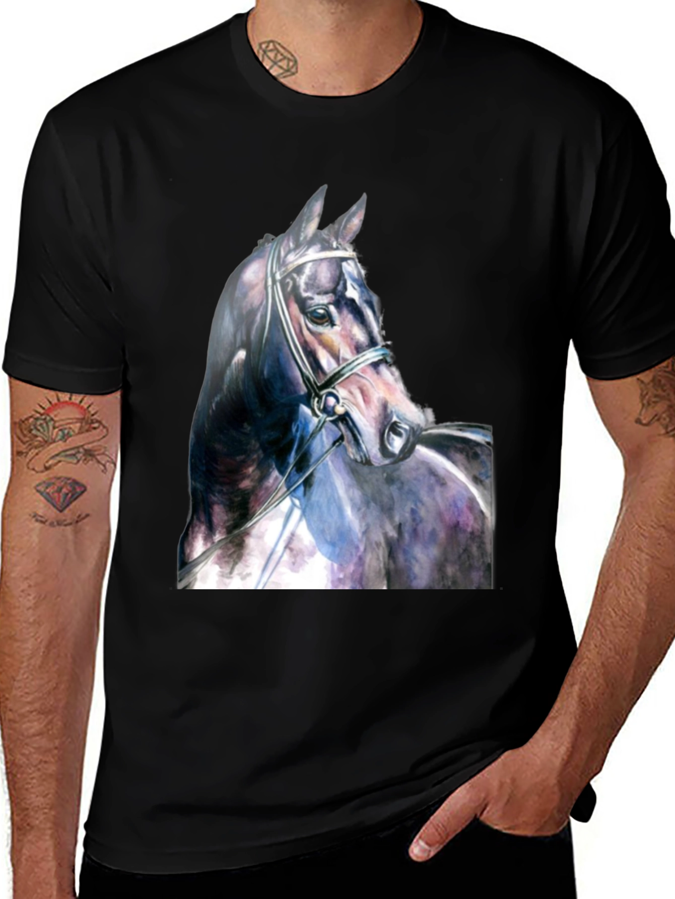 Variant 29 of Horse Portrait Black T-Shirt