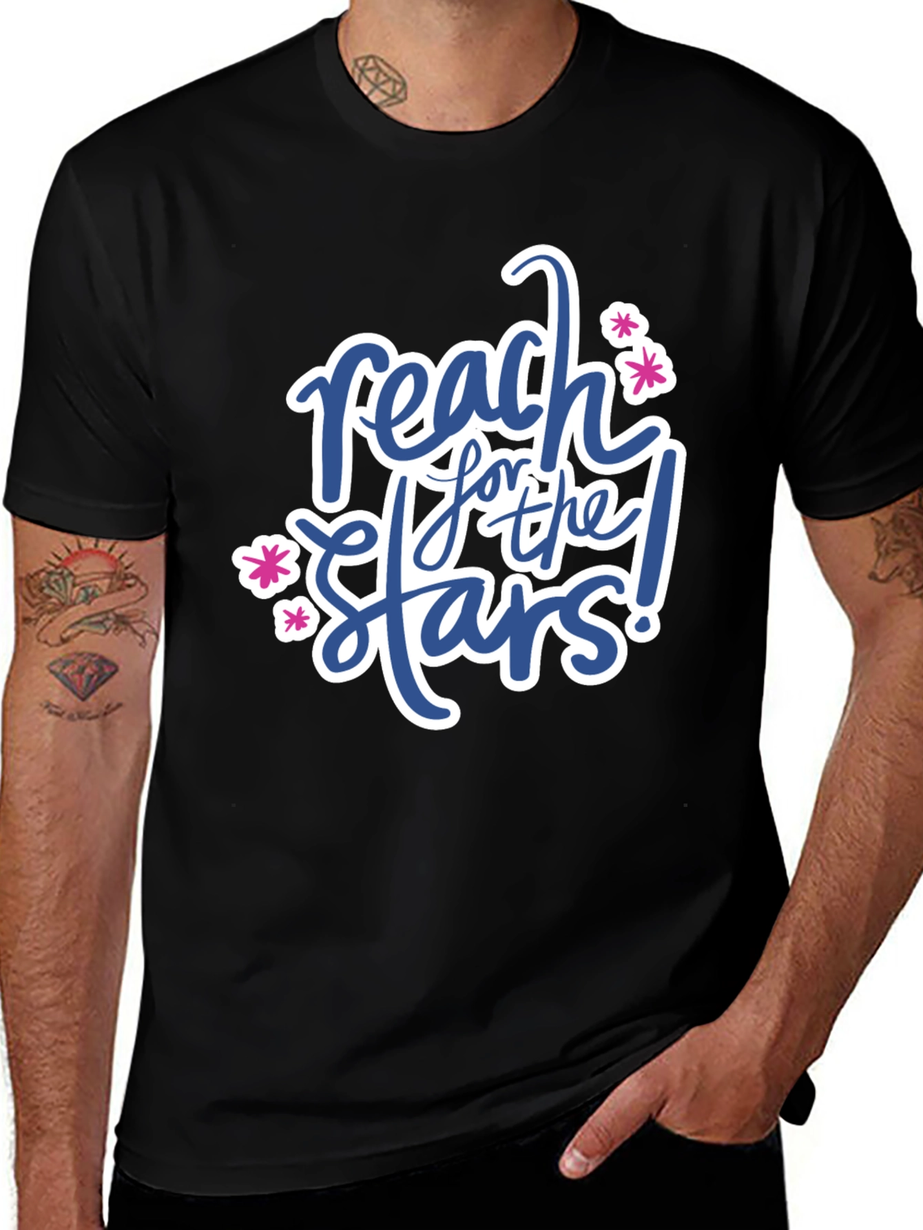 Variant 27 of Reach For The Stars Graphic Tee - Black